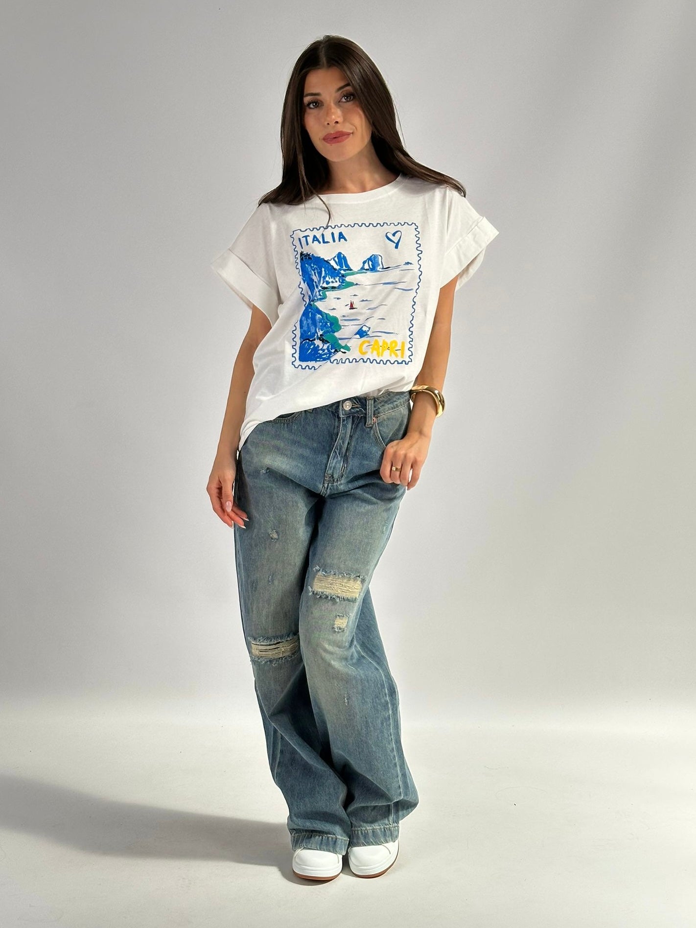 T-shirt premium 100% cotone Capri