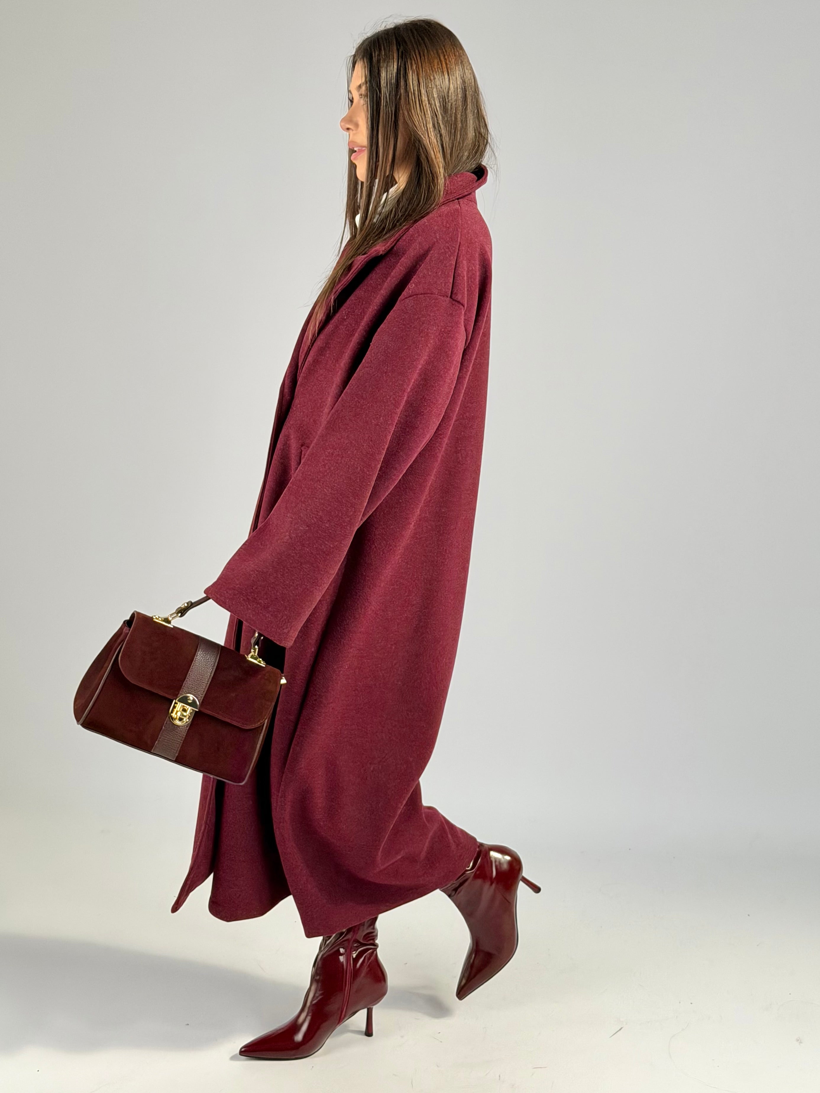 Maxi cappotto KIMBERLY bordeaux