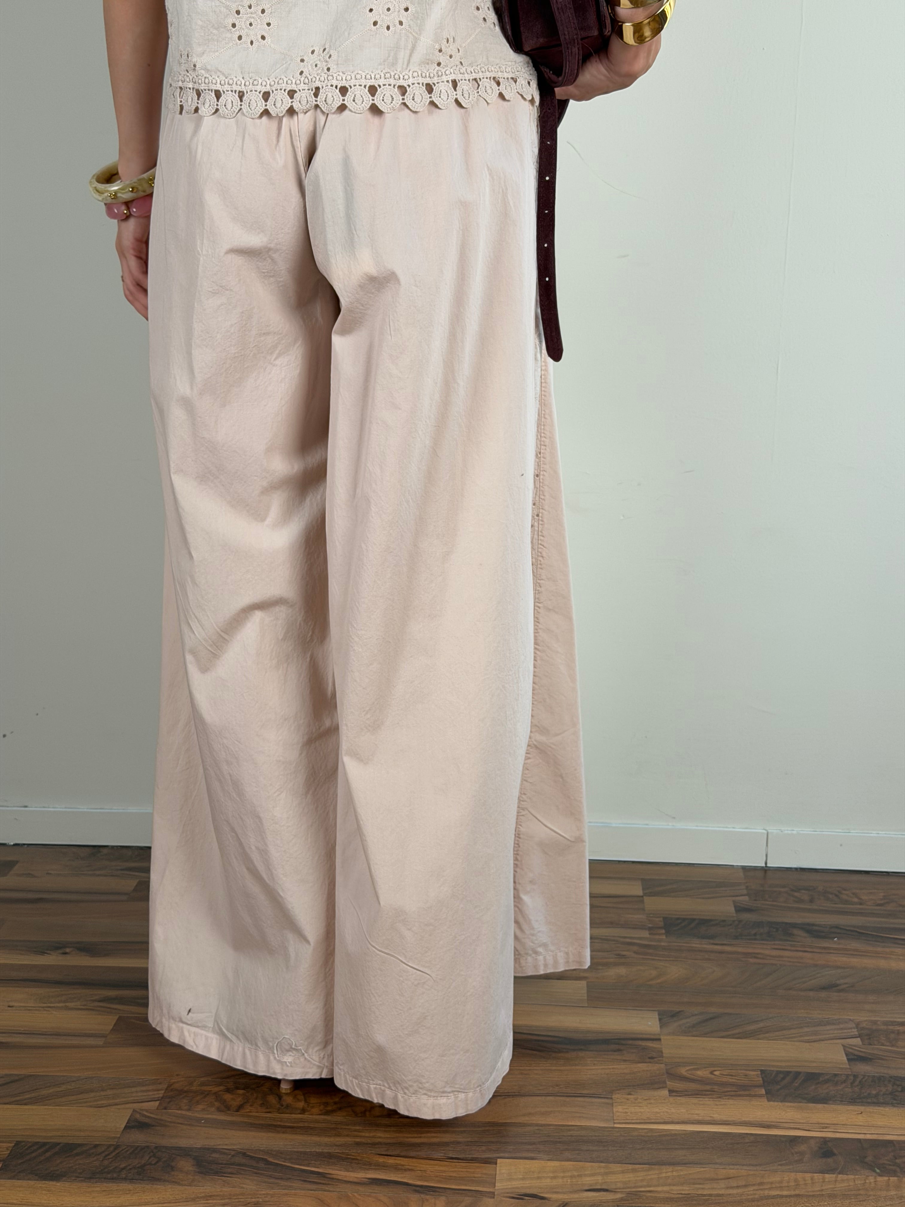 Pantalone colors pizzo sangallo rosa