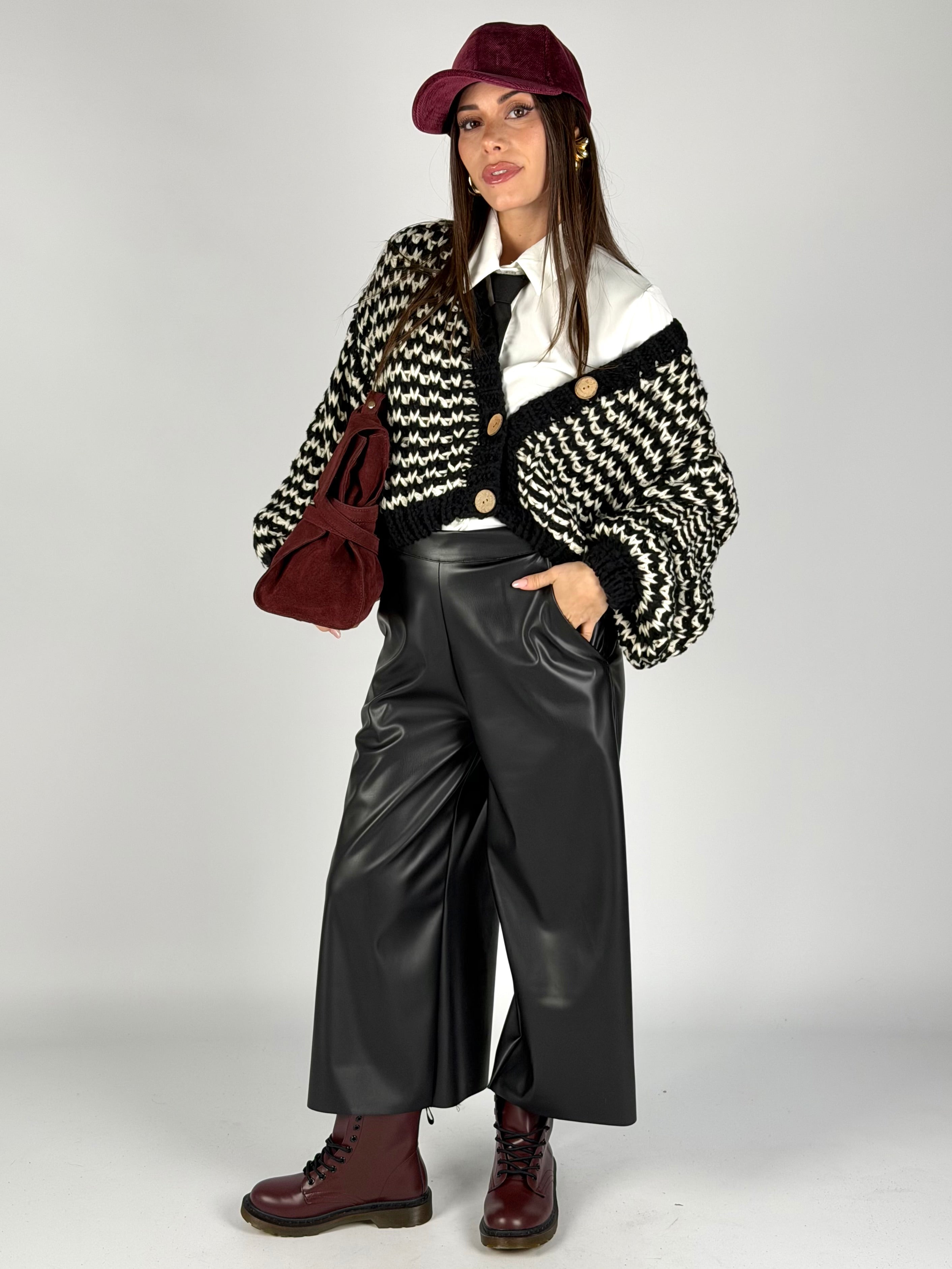 Maglione zig zag nero