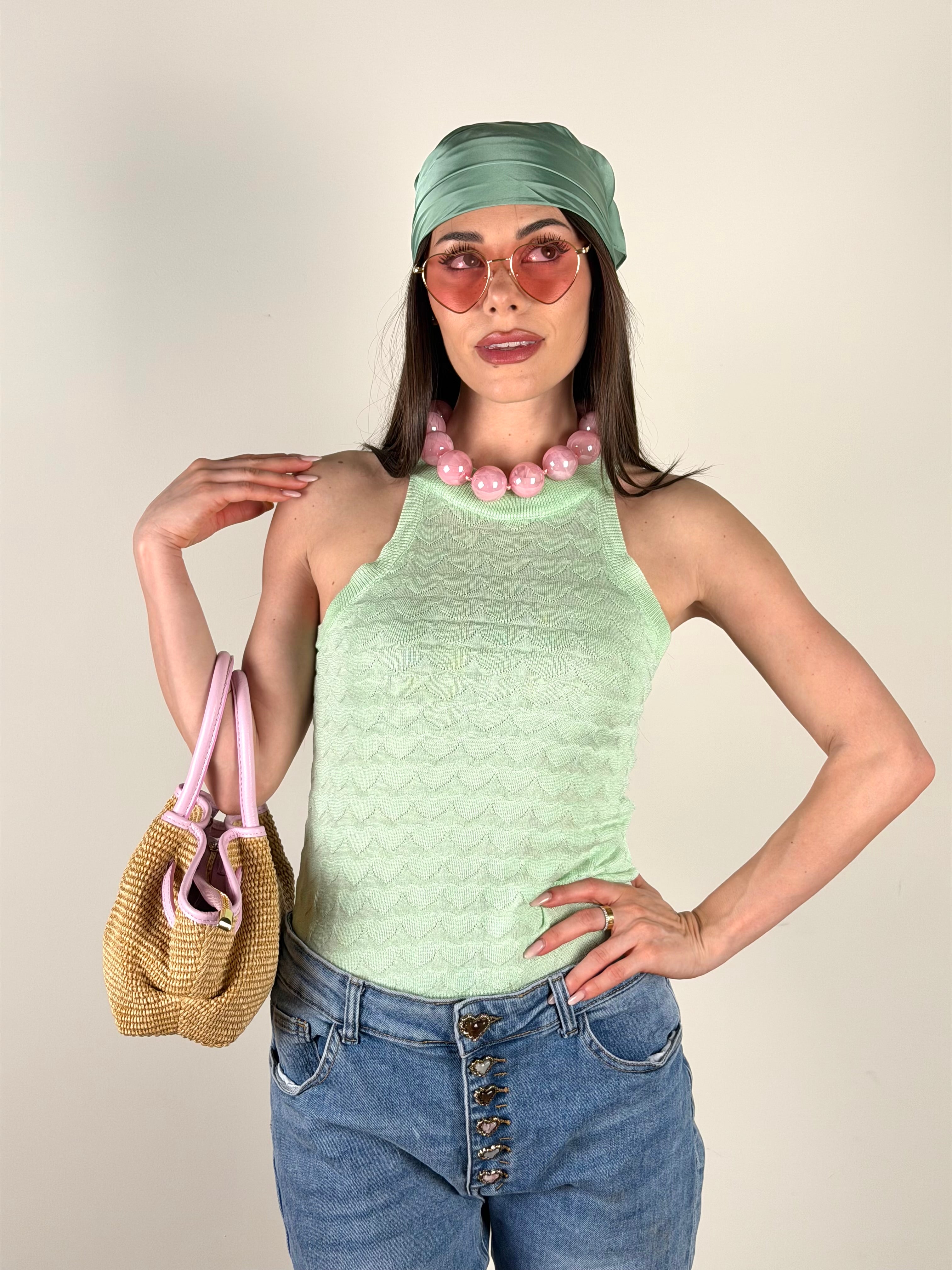 Top Cuori verde