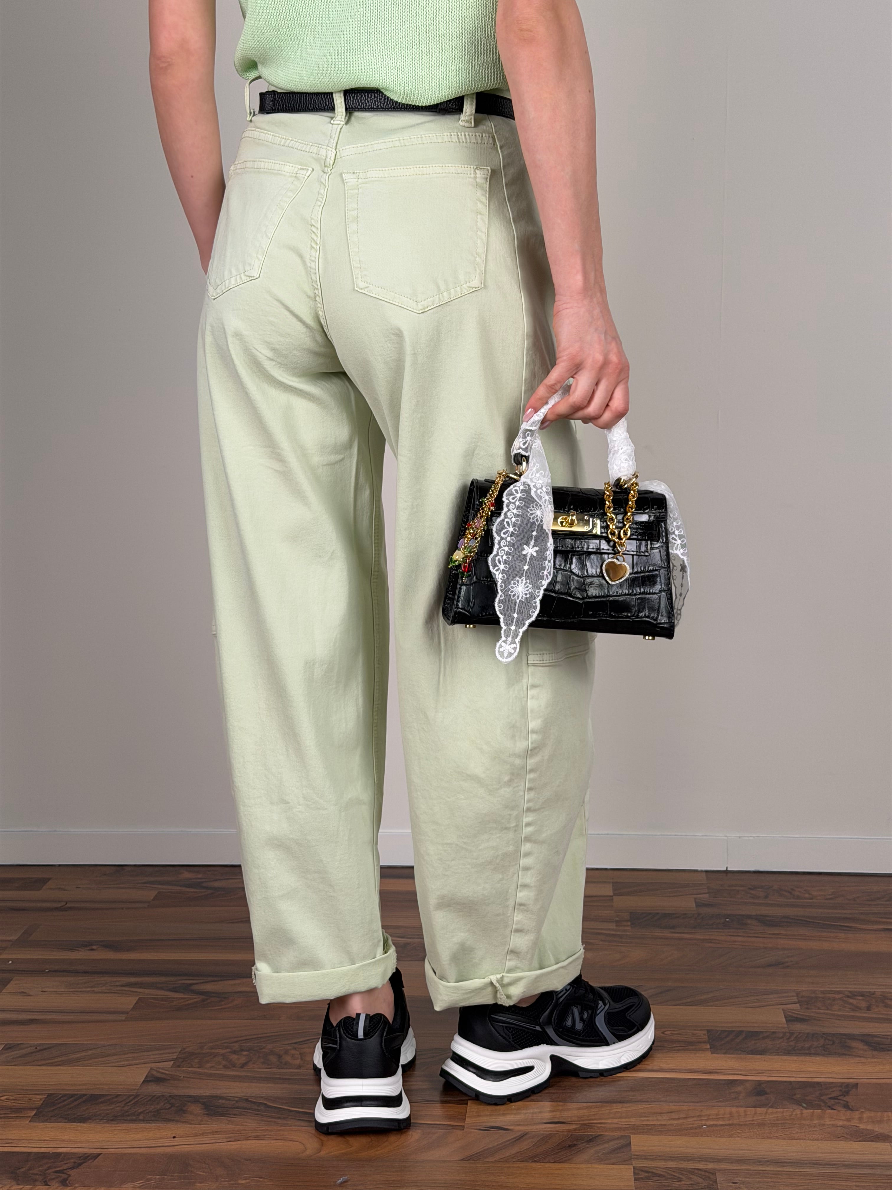 Jeans balloon colors verde pastello