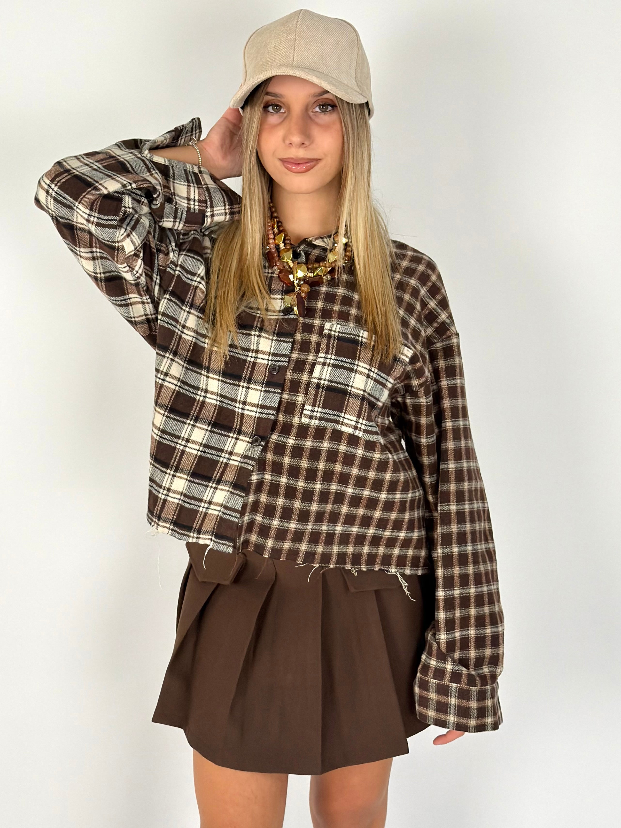 Camicia check Alessia marrone