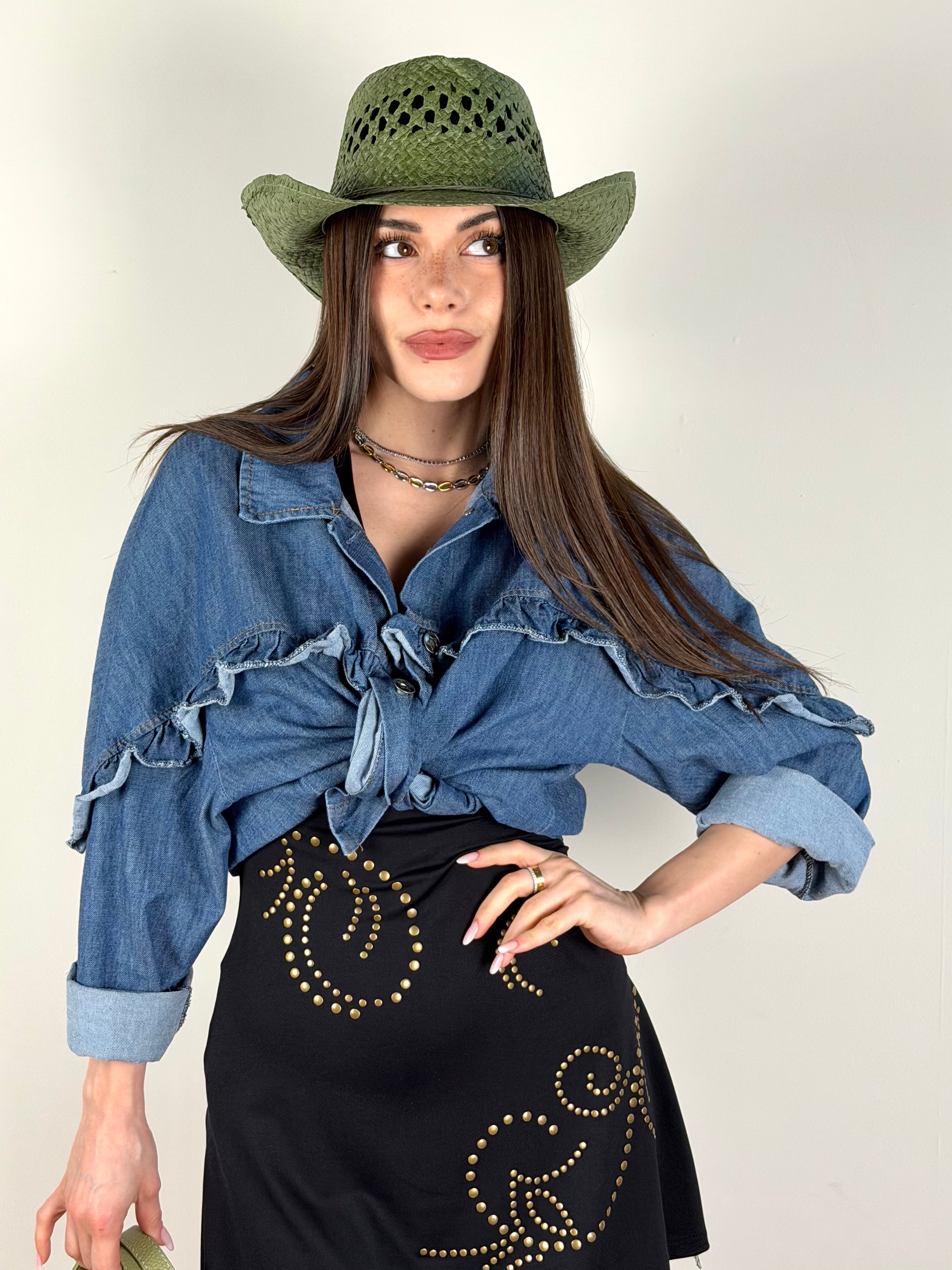 Camicia di jeans Rouche