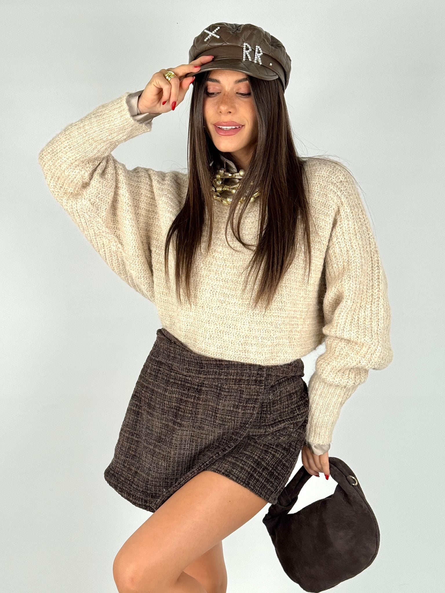 Cappello ecopelle spille - 3 colori