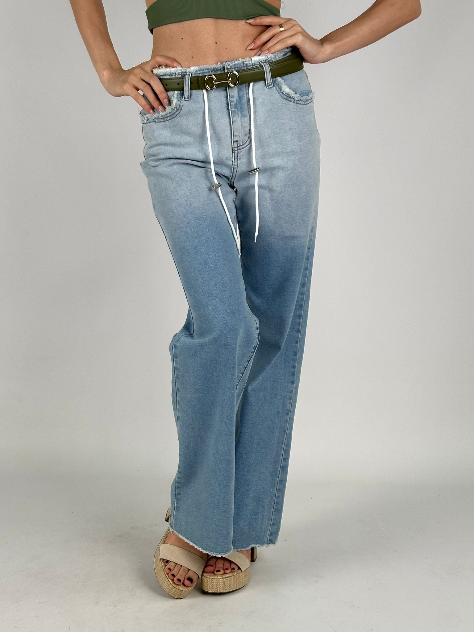 Jeans coulisse sfrangiato alicia