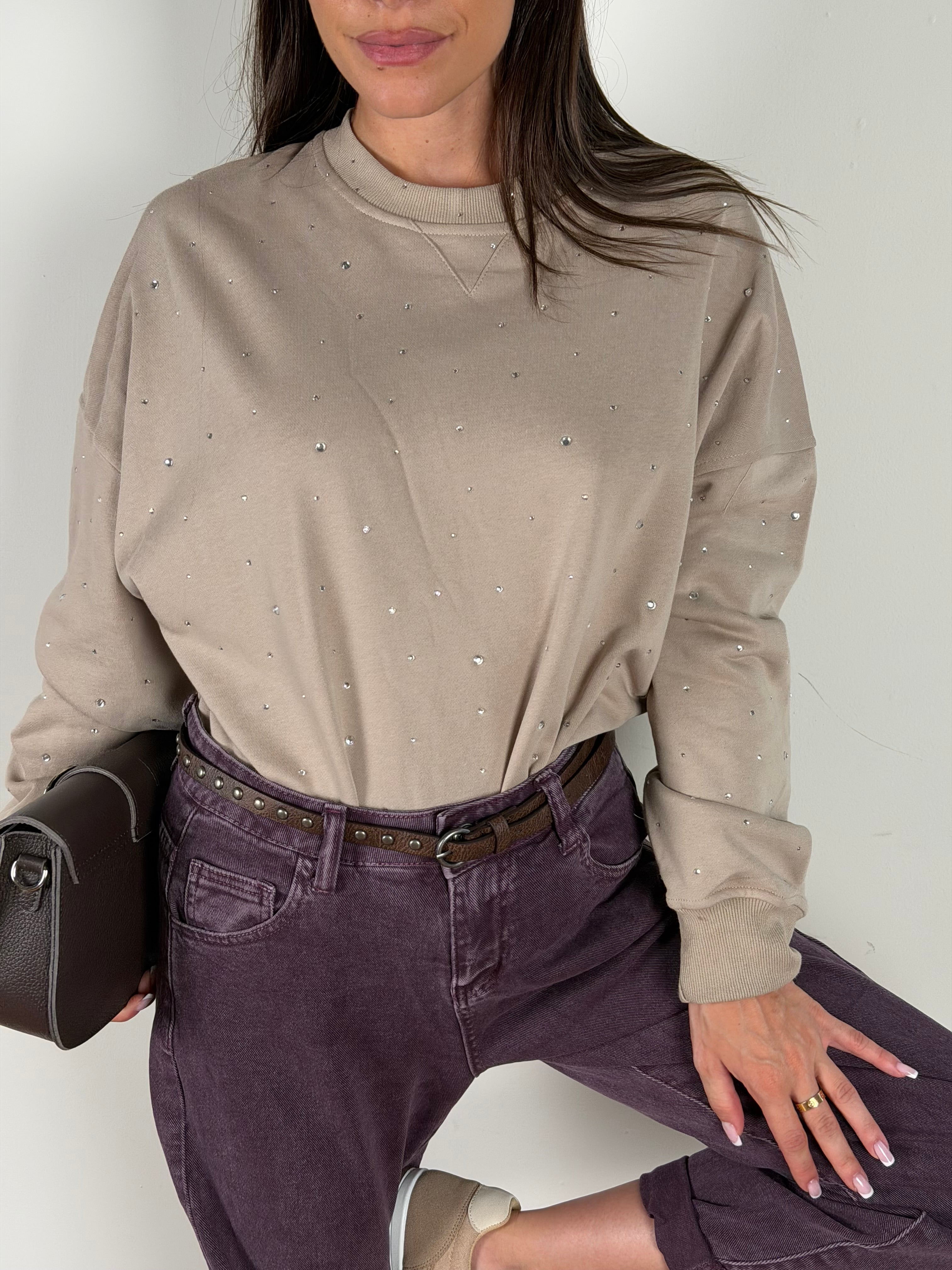 Felpa zirconi beige