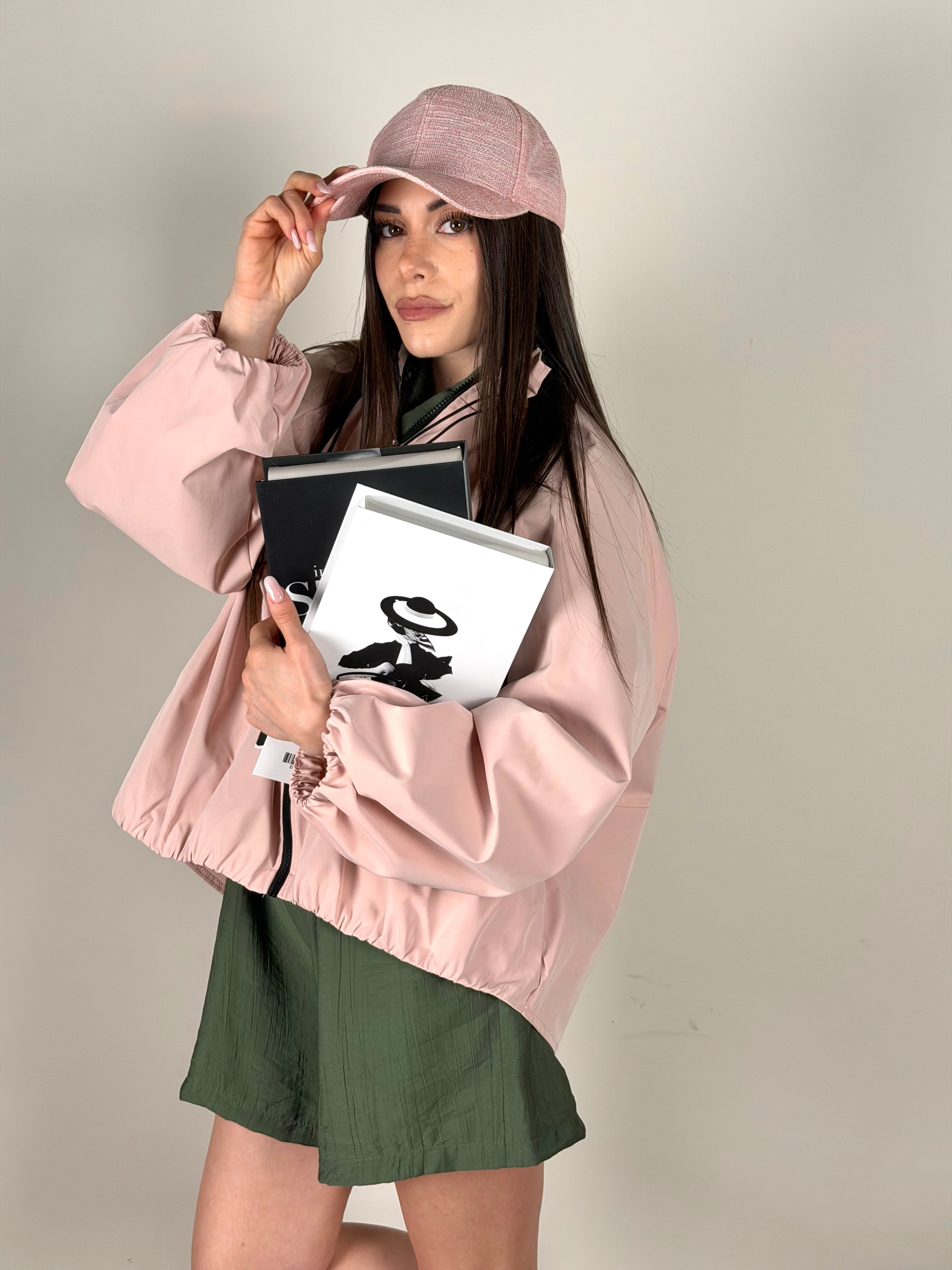 Bomber arricciato rosa