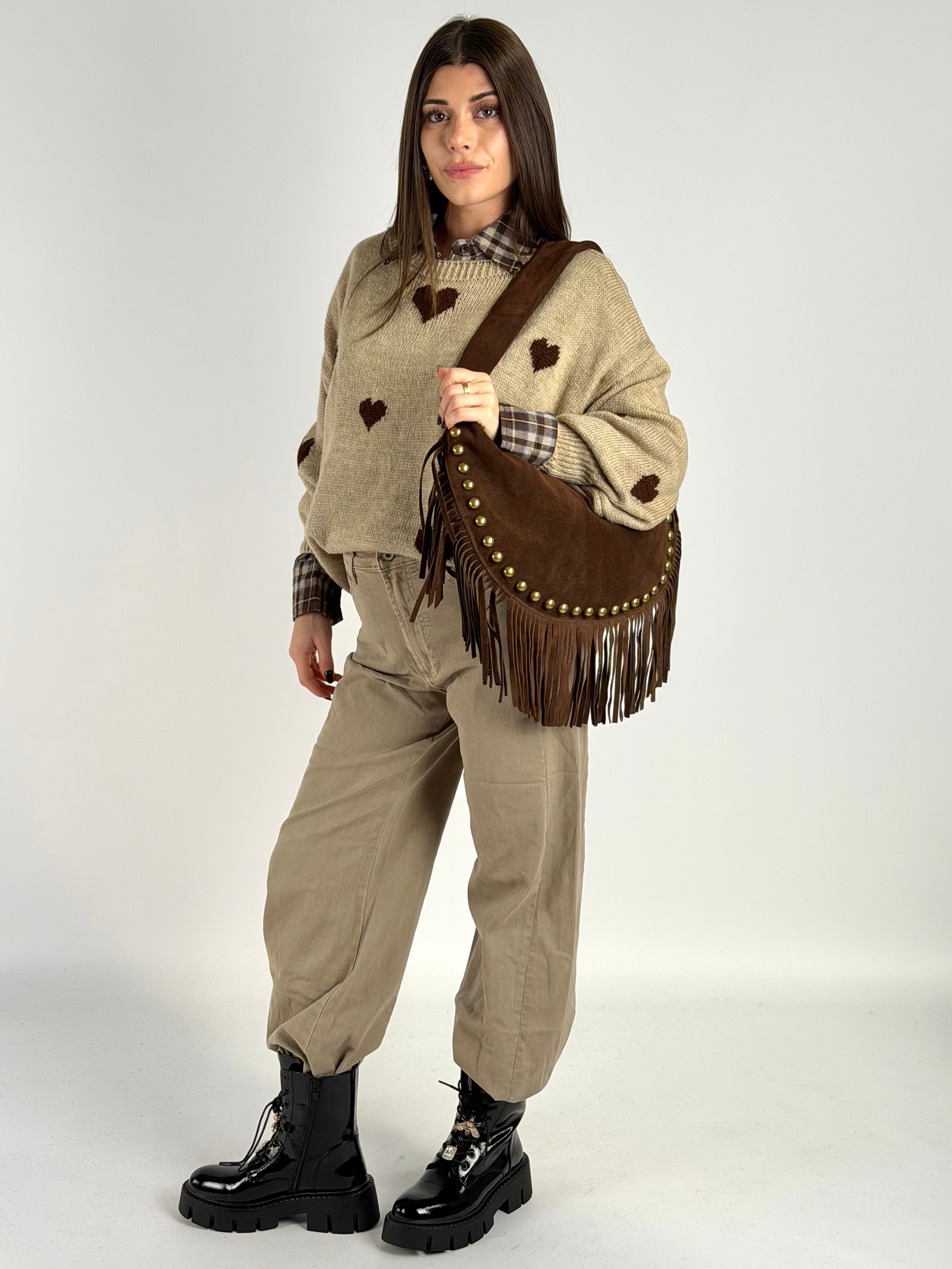 Jeans romantica beige