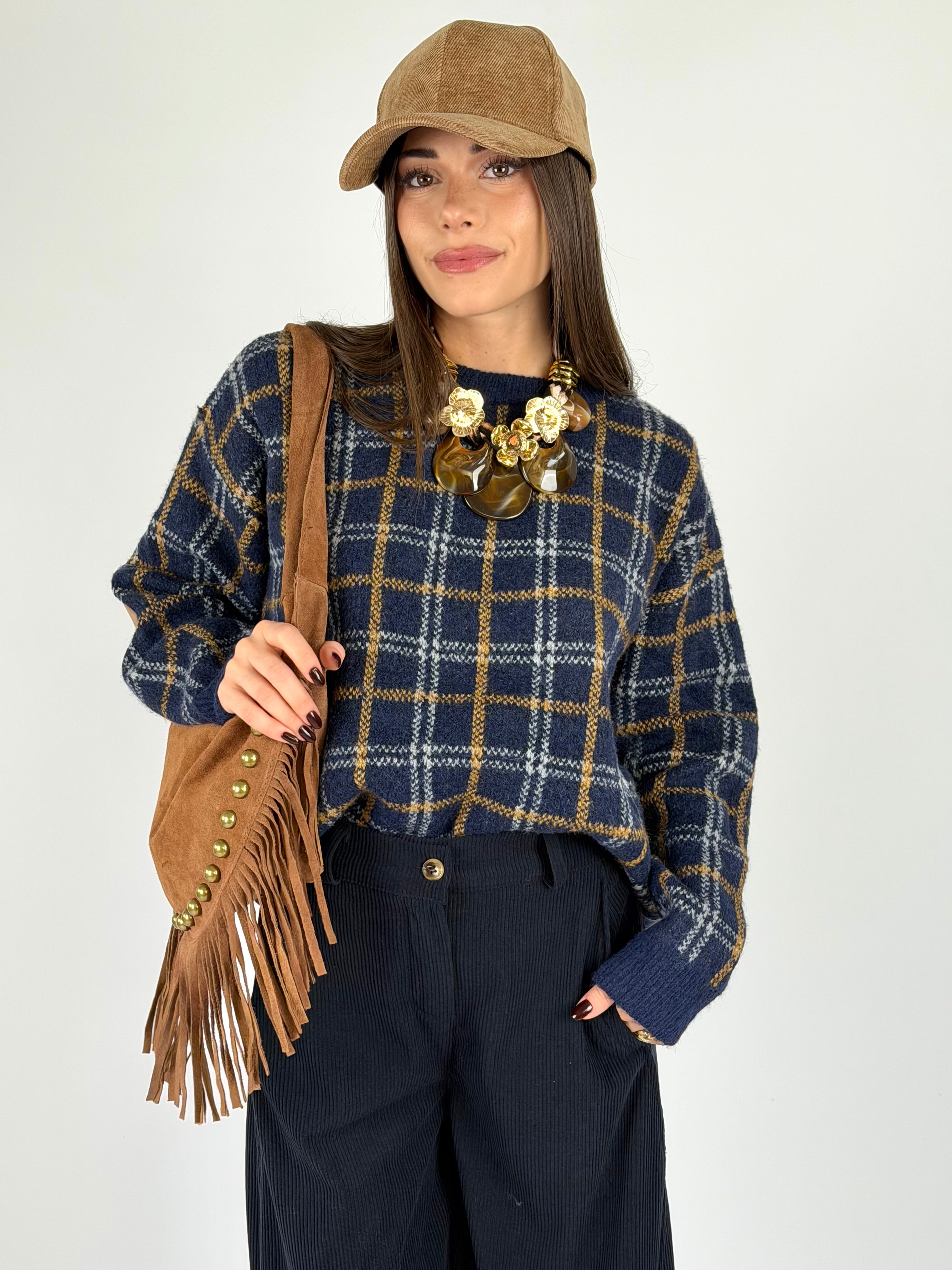 Maglia Selene check blu