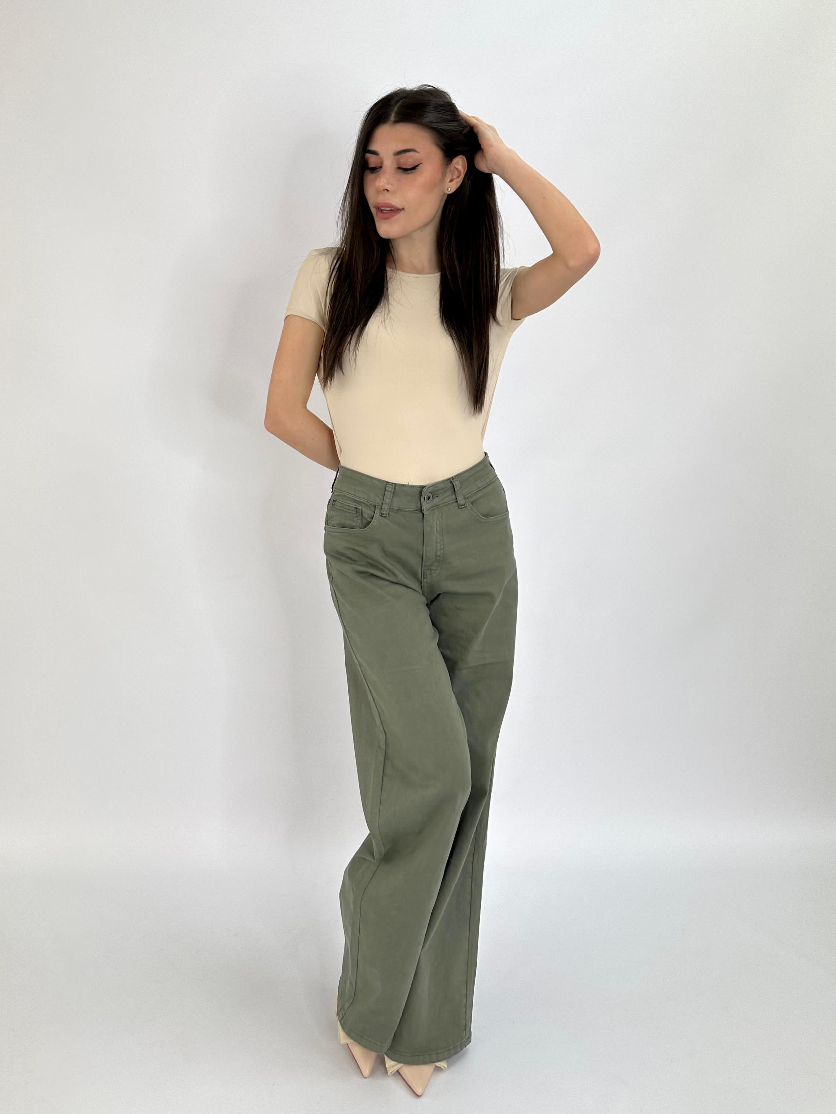 Jeans ofelia palazzo verde