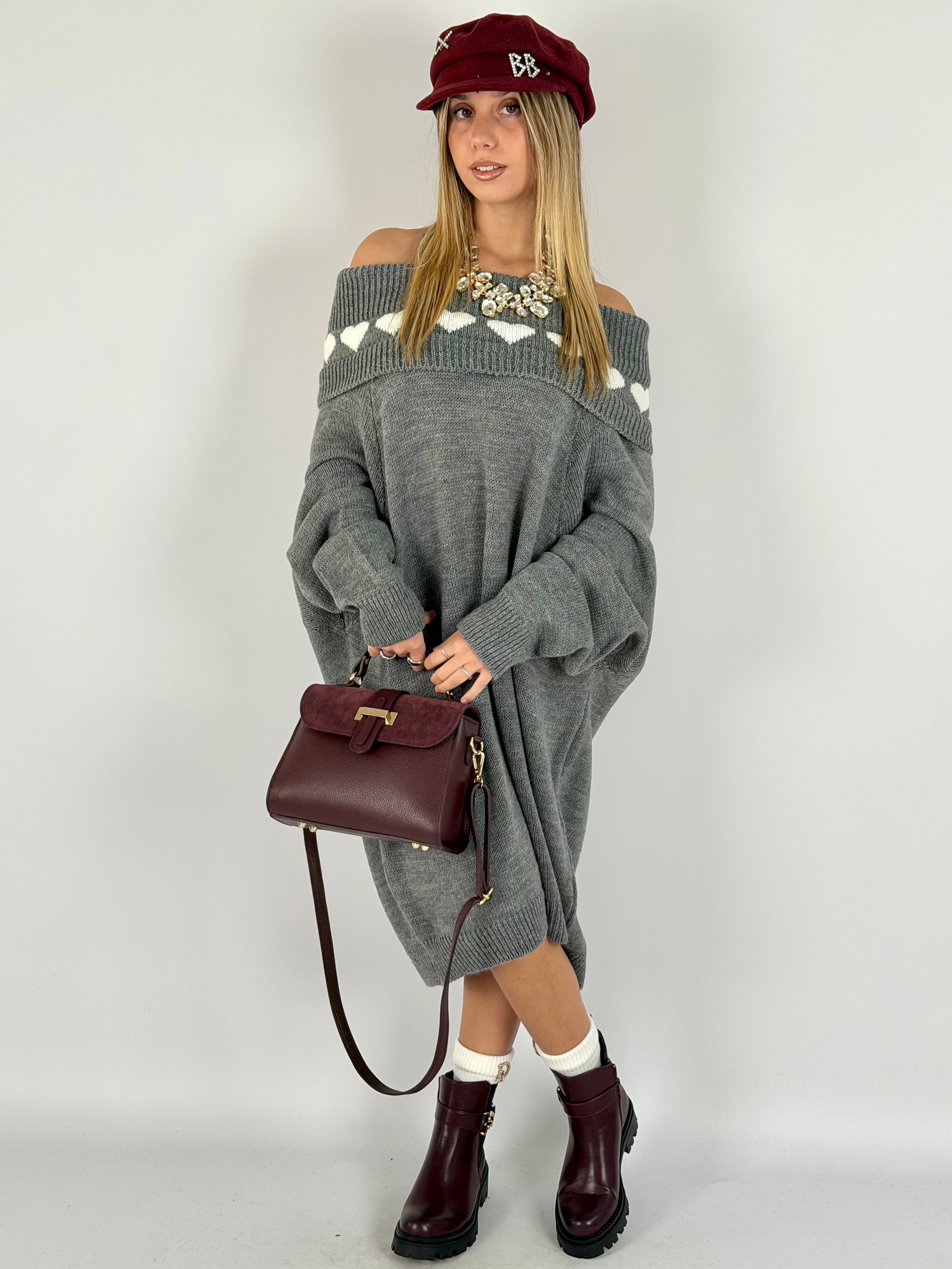 Abito cuori grigio