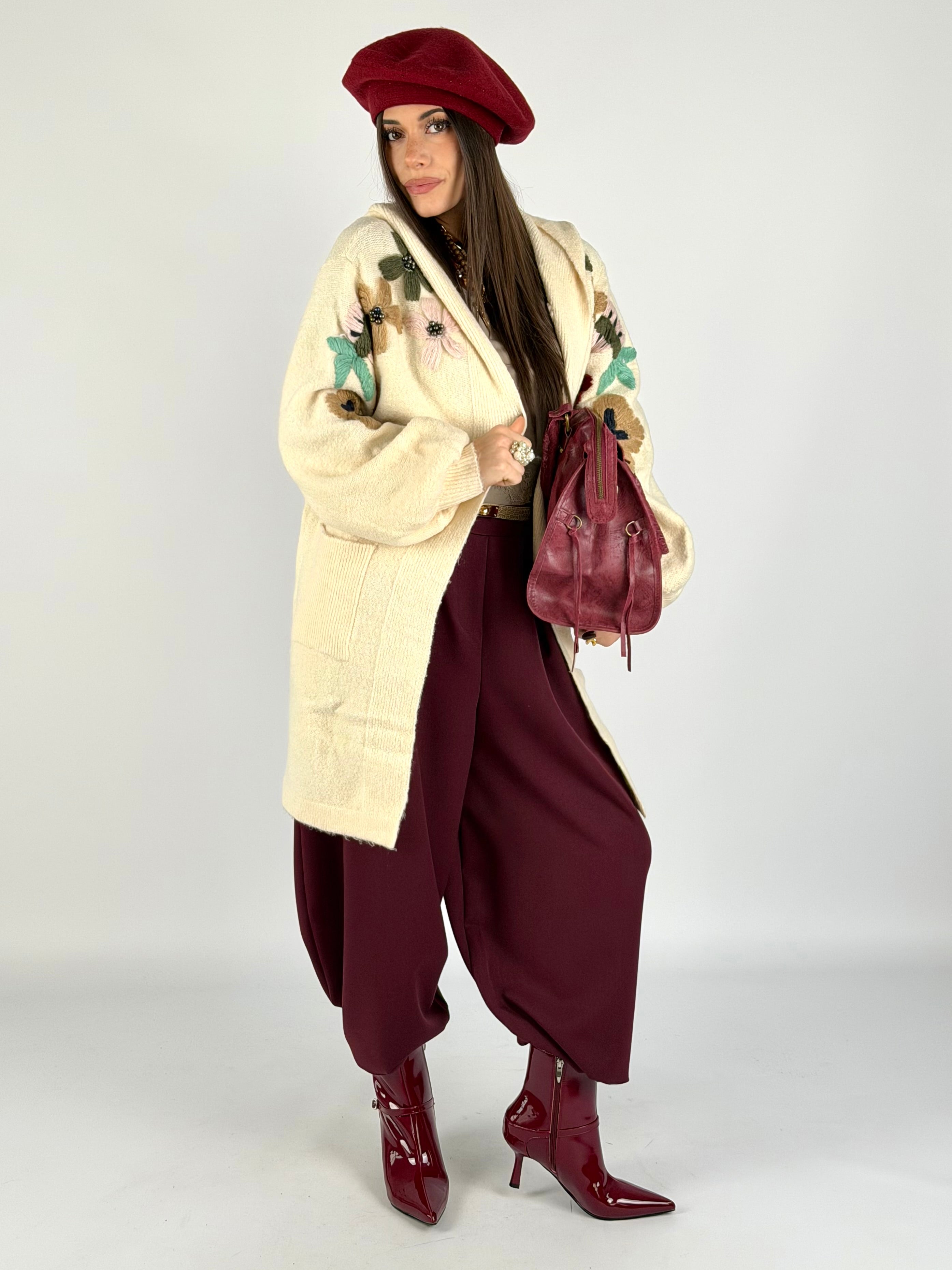 Cardigan Flora beige