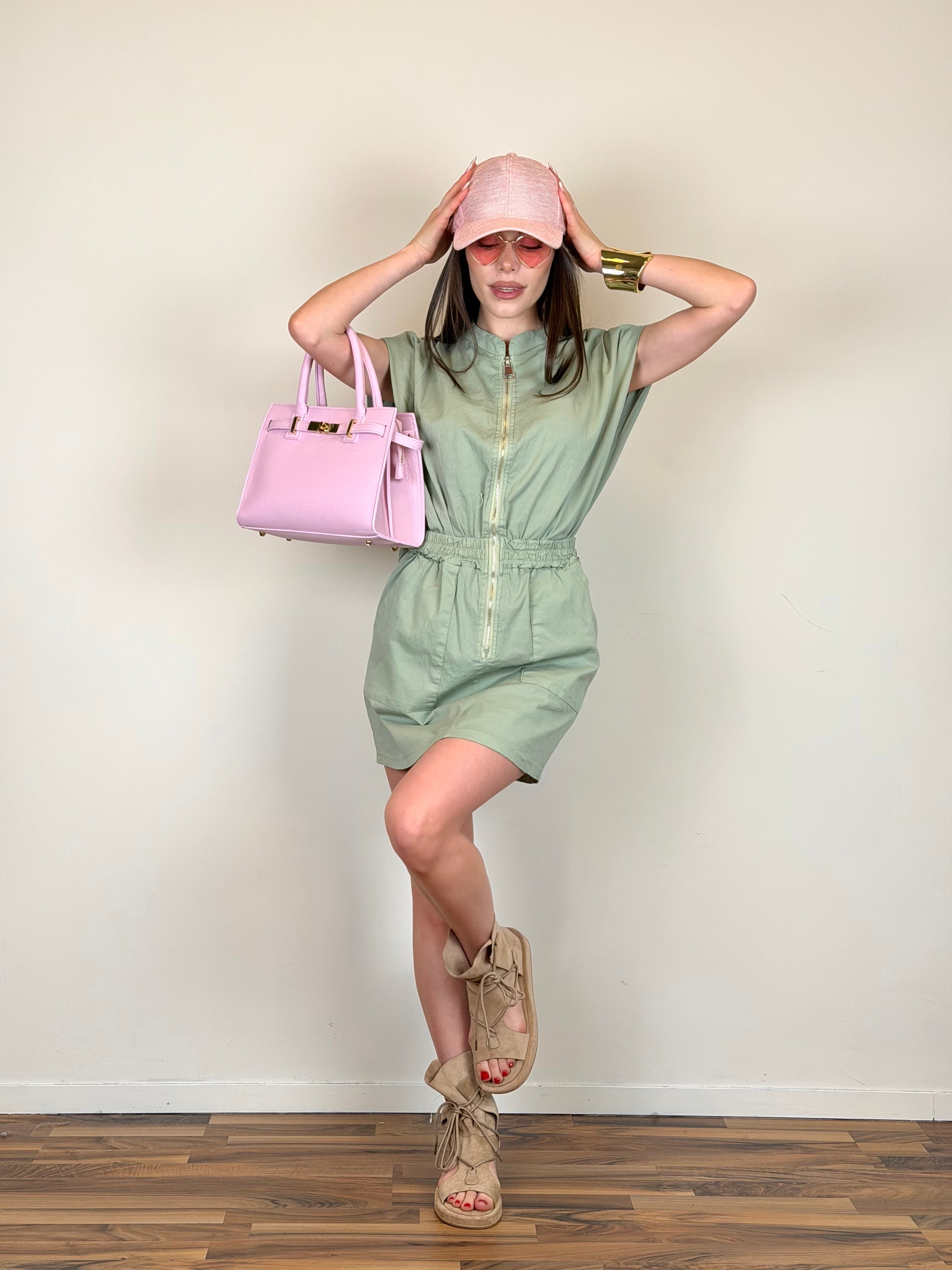 Abito premium con zip verde