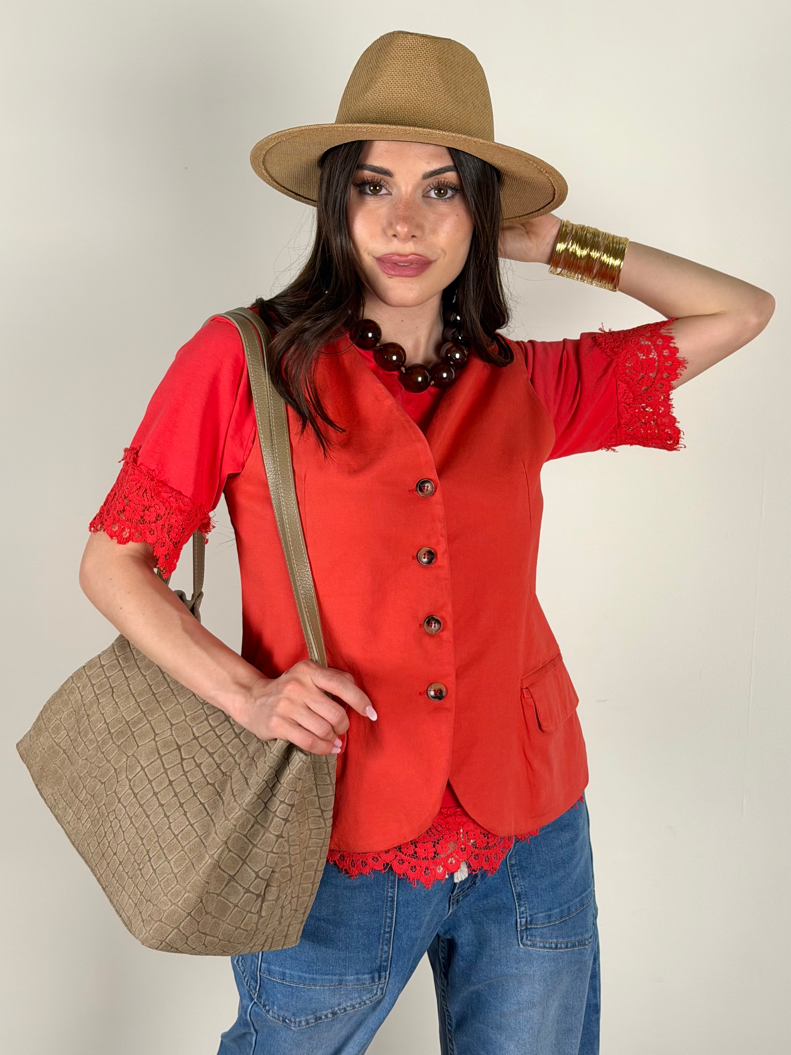 Gilet Lara corallo