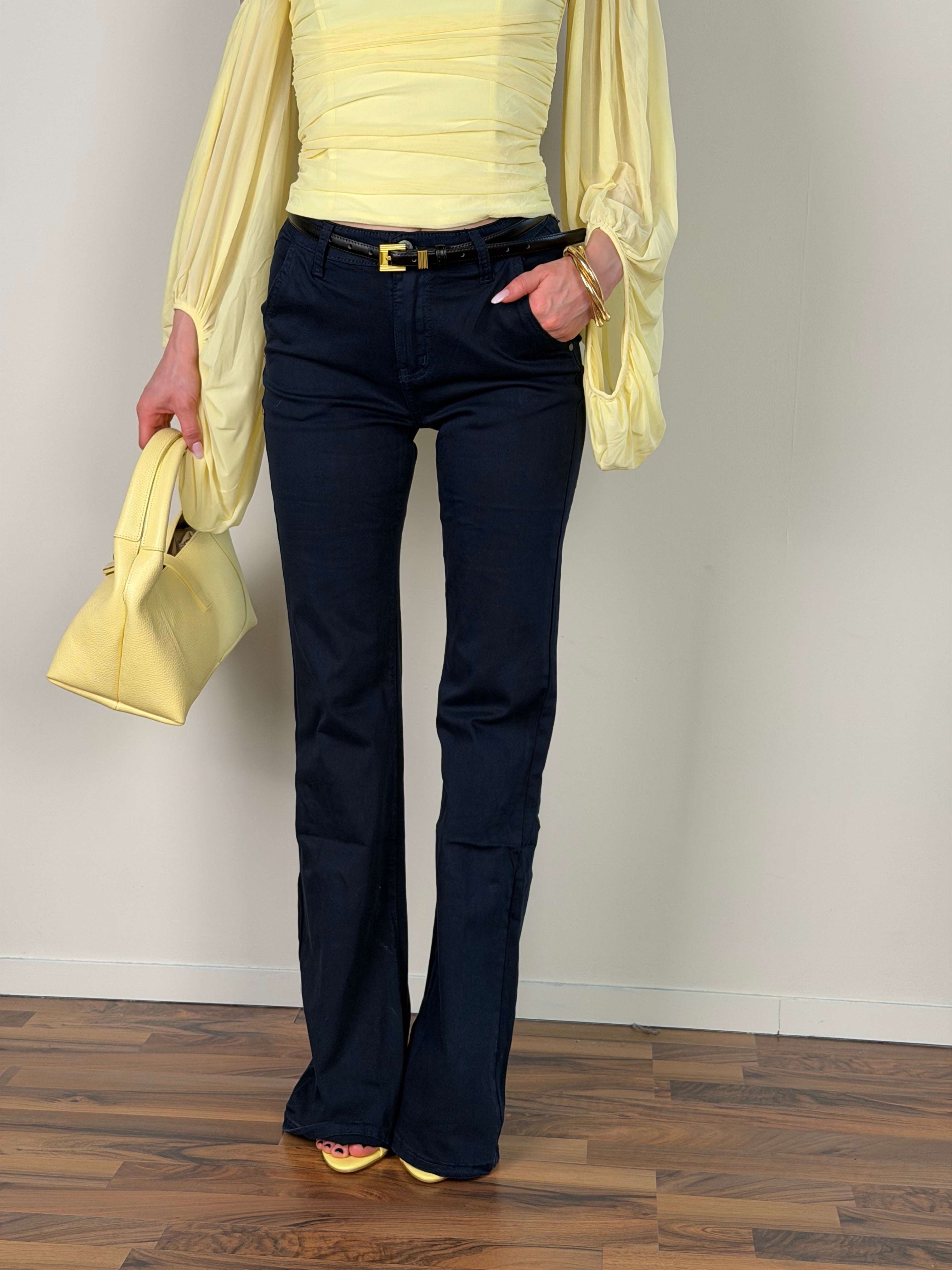 Jeans zampa Lunetta blu