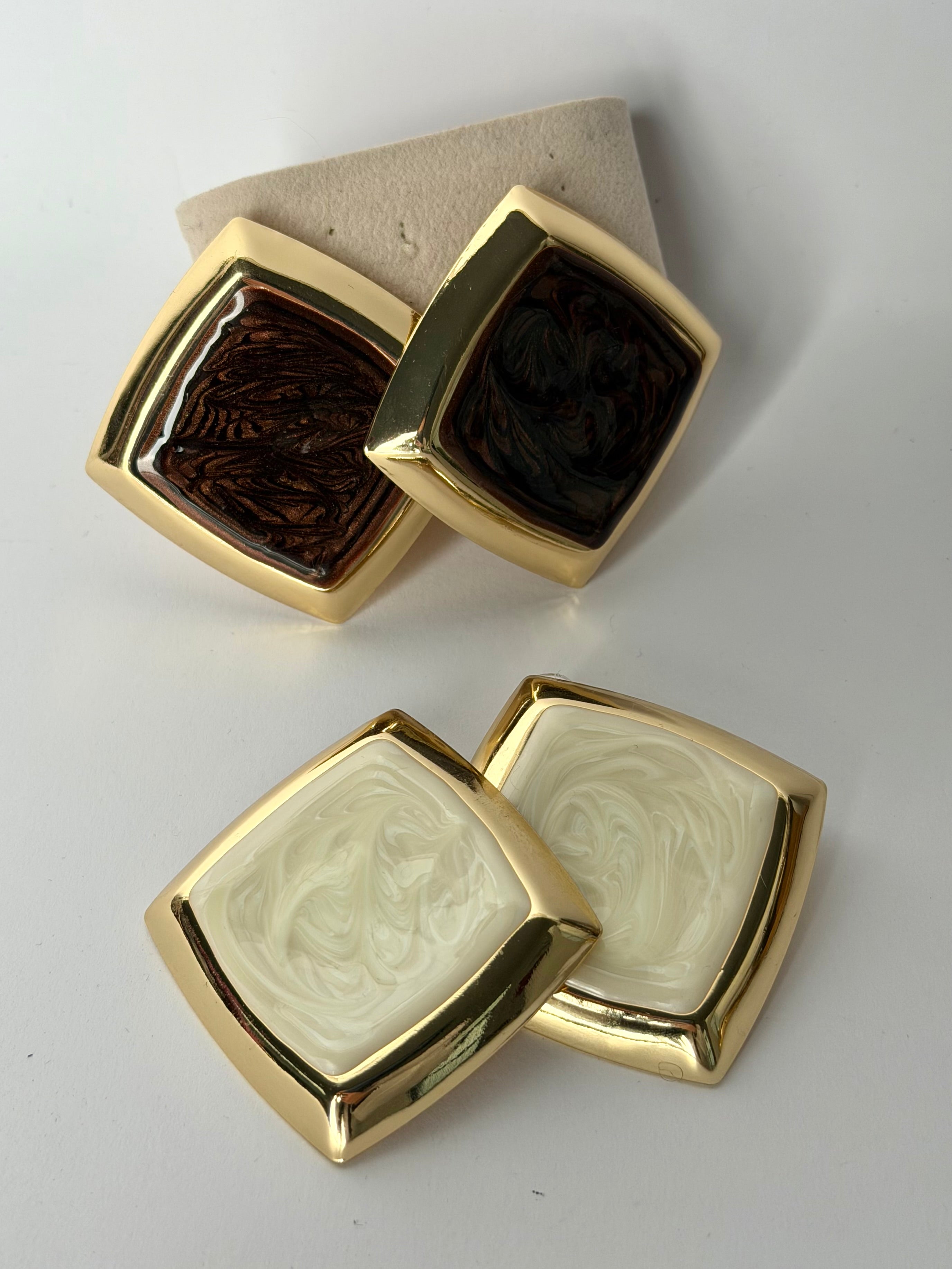 Orecchini pietra rombi - 2 colori