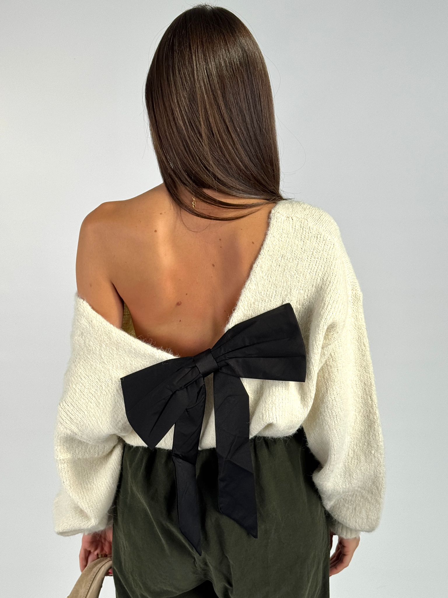 Maglioncino fiocco beige