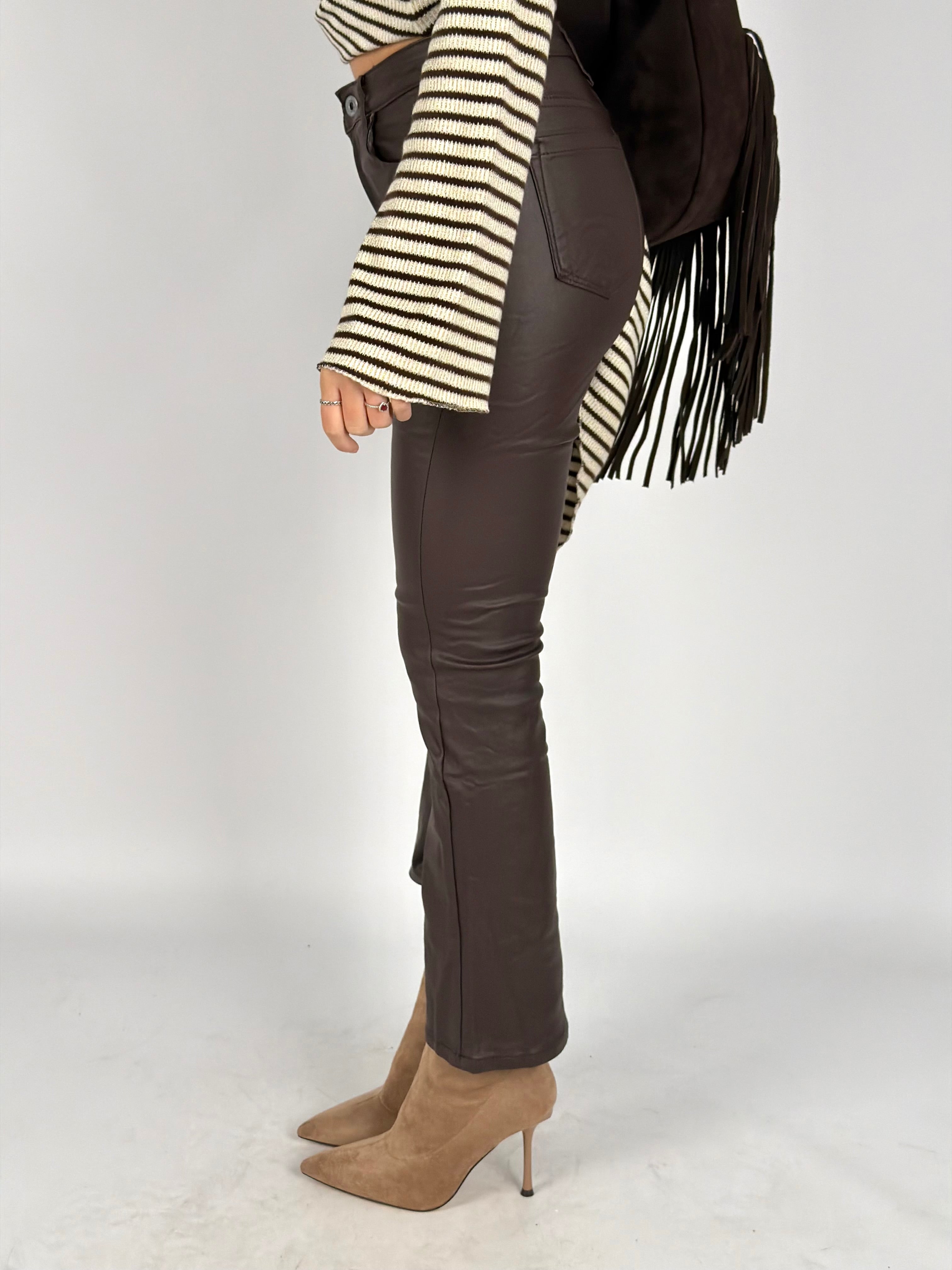 Pantalone ecopelle Dylan moro