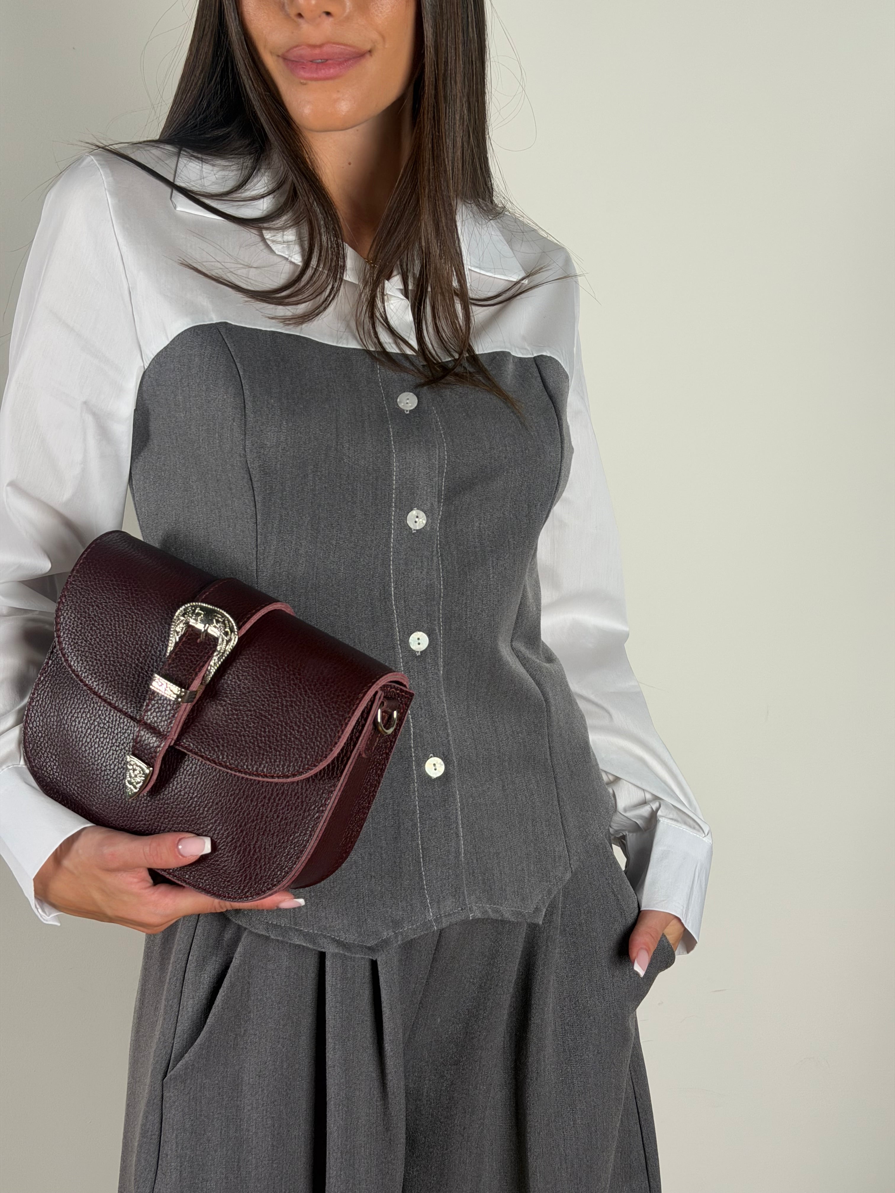 Camicia completo kiss grigio