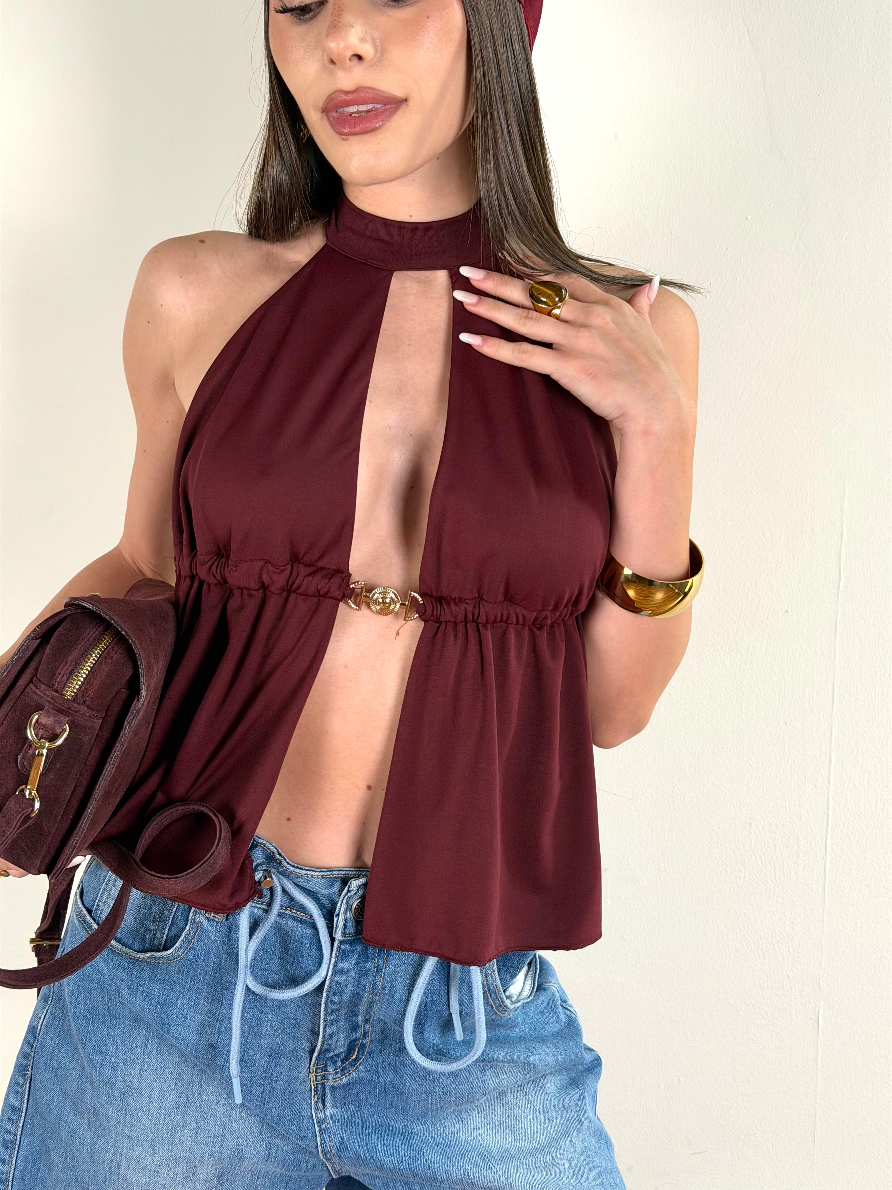 Top Naomi bordeaux