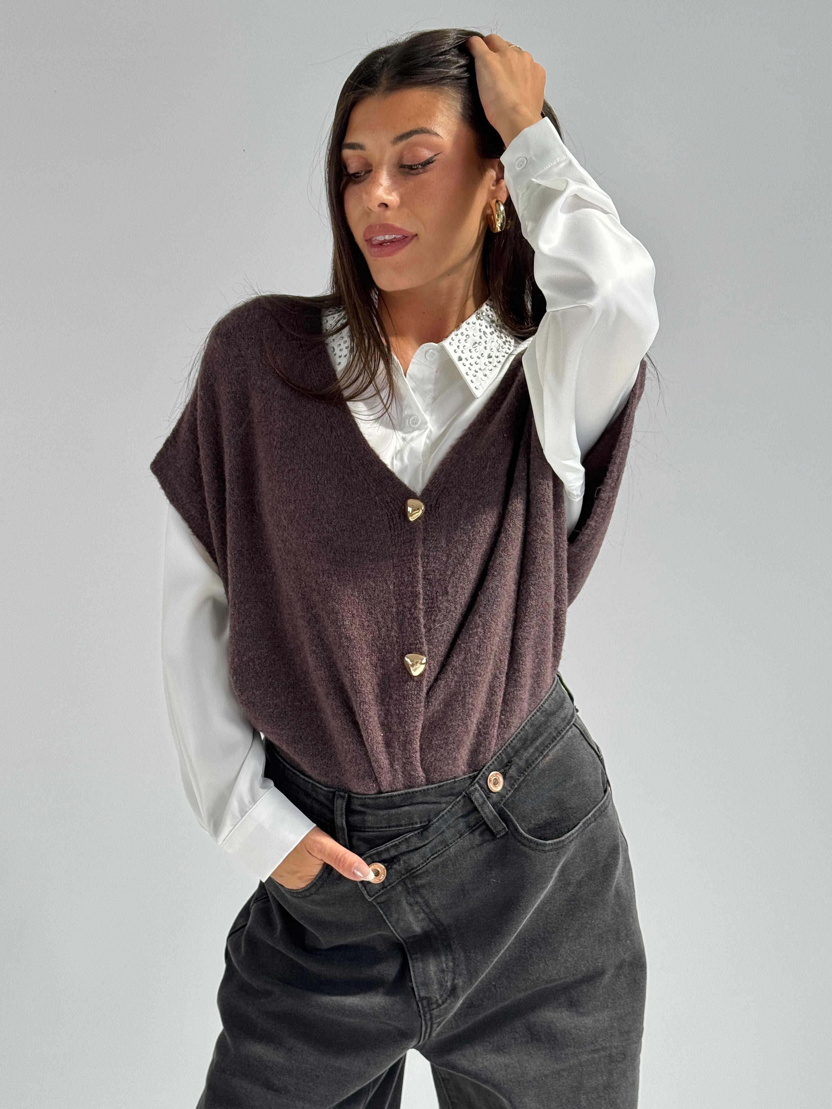 Cardigan gioiello moro