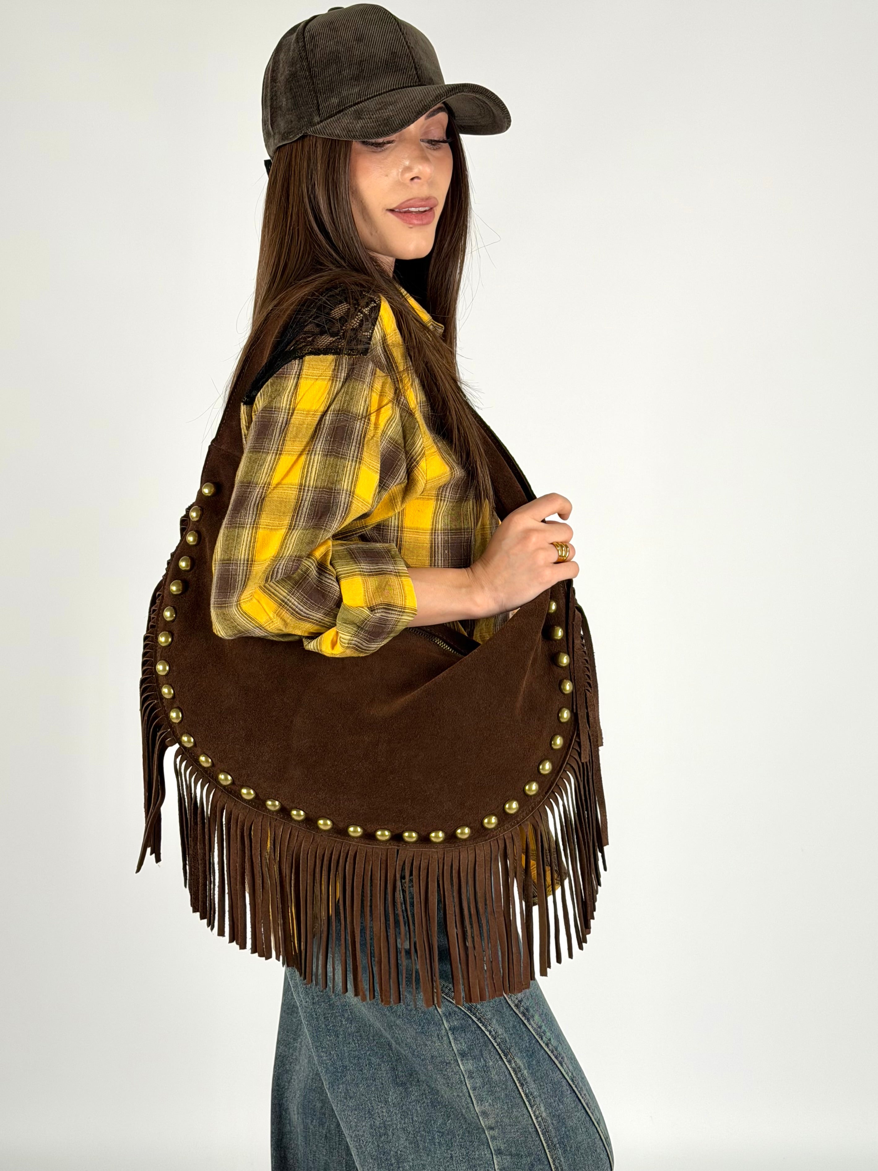 Camicia a quadri gialla e nera