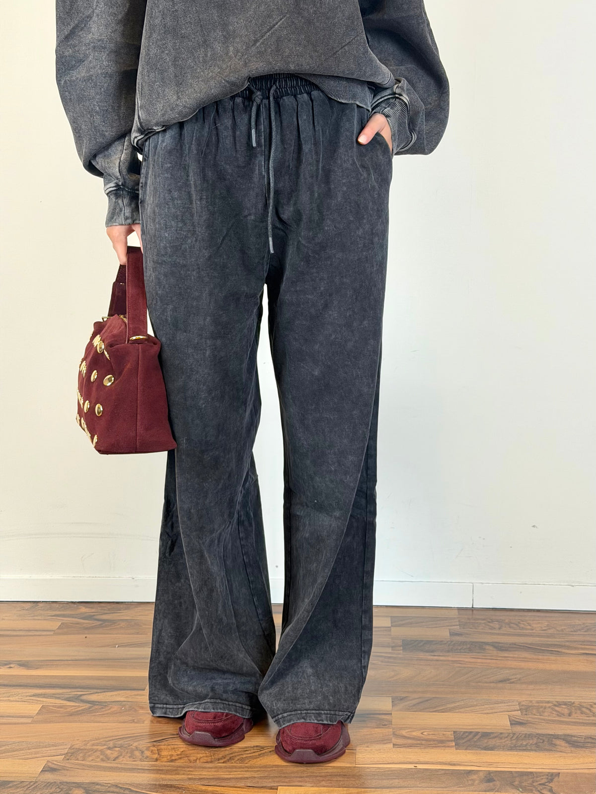 Pantalone tuta Stone washed palazzo