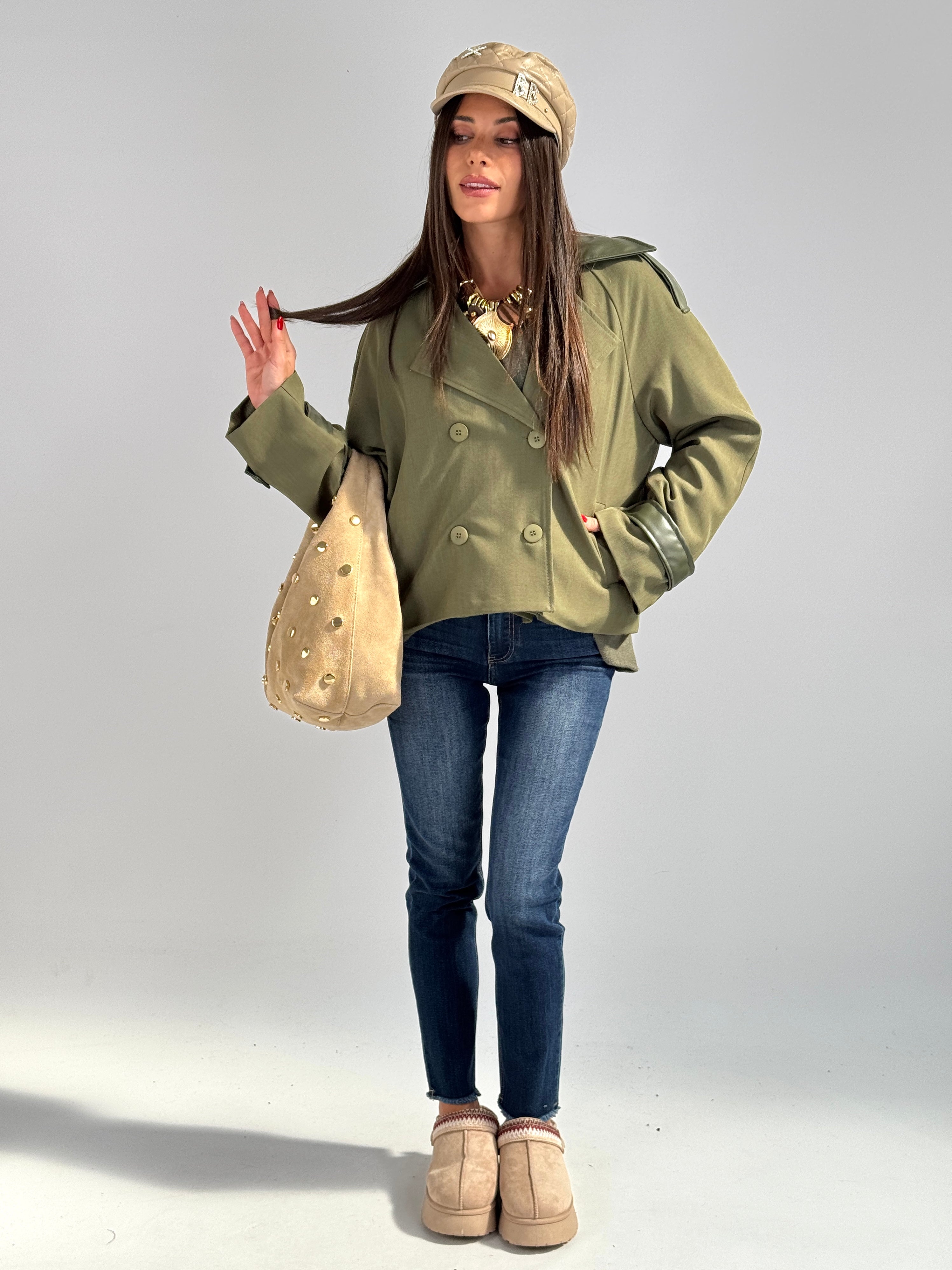 Trench corto Amelia verde