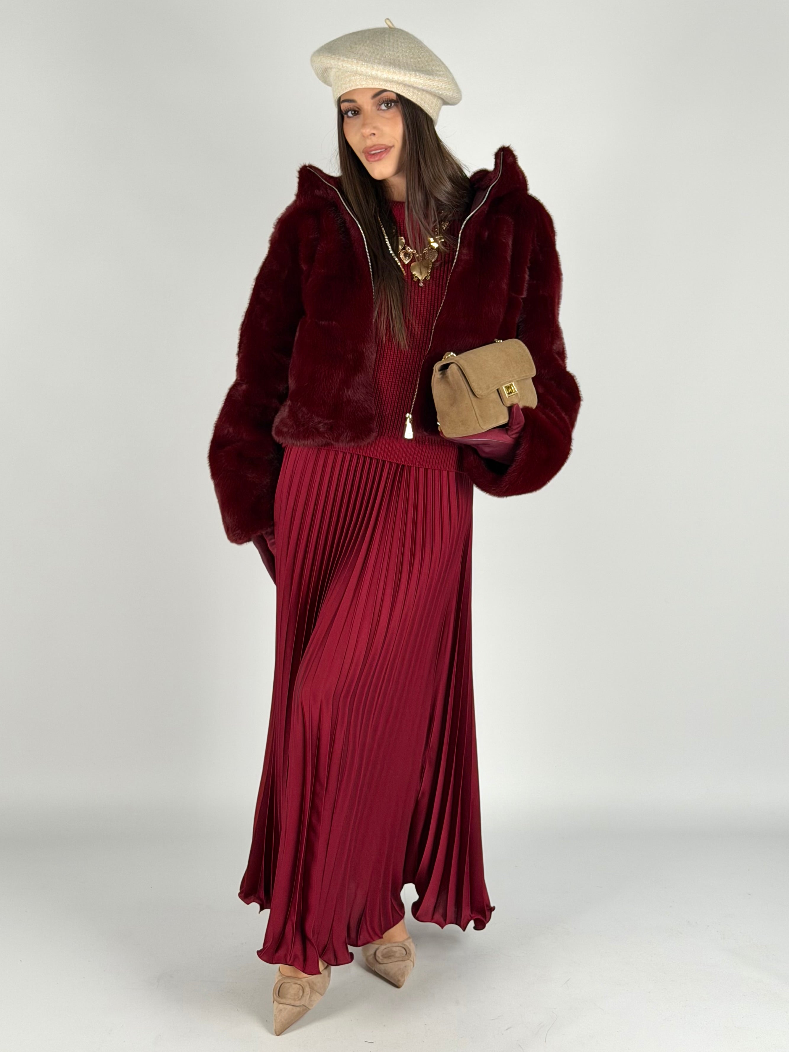 Pelliccia Marisol bordeaux