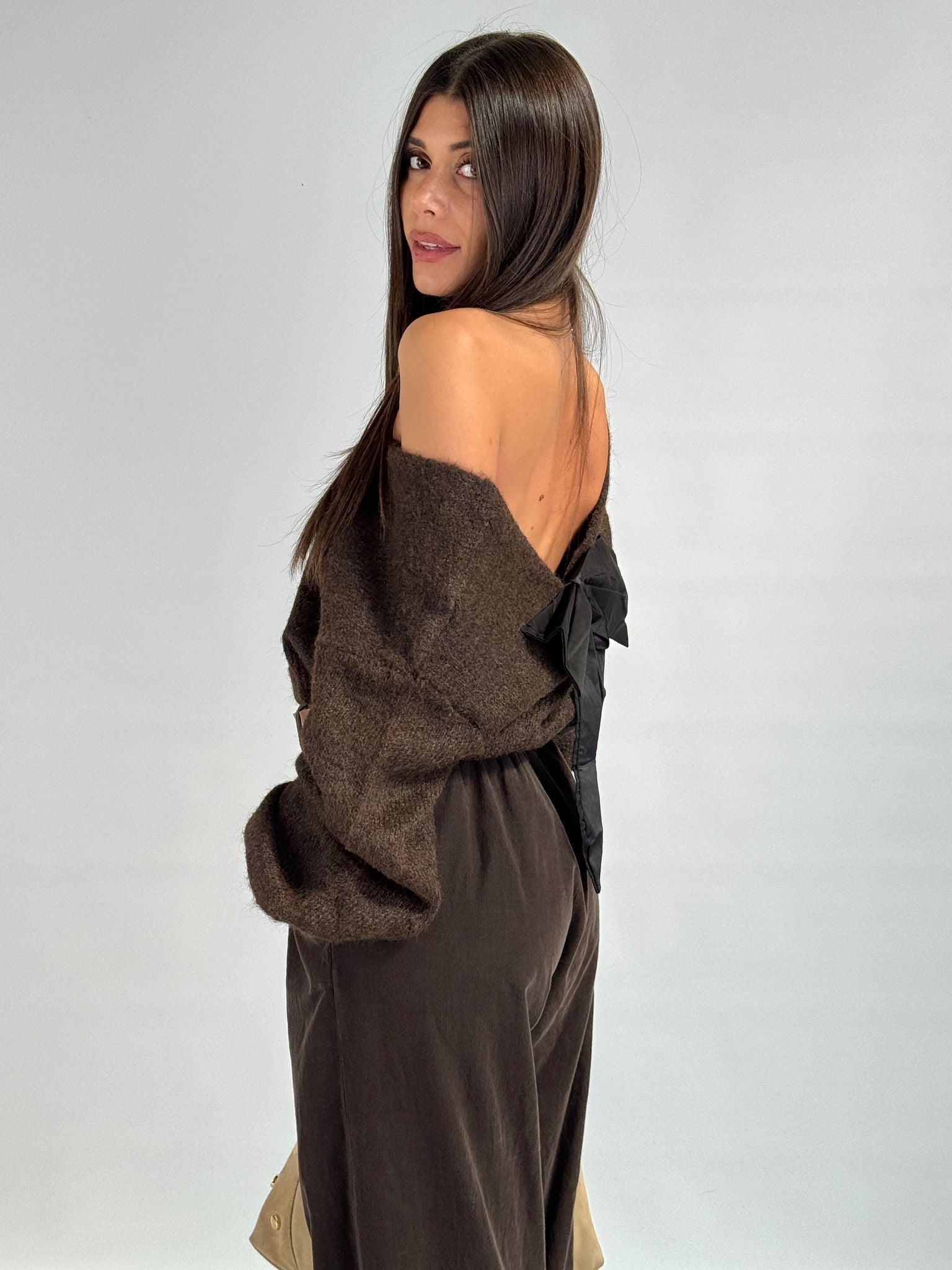 Maglioncino fiocco moro