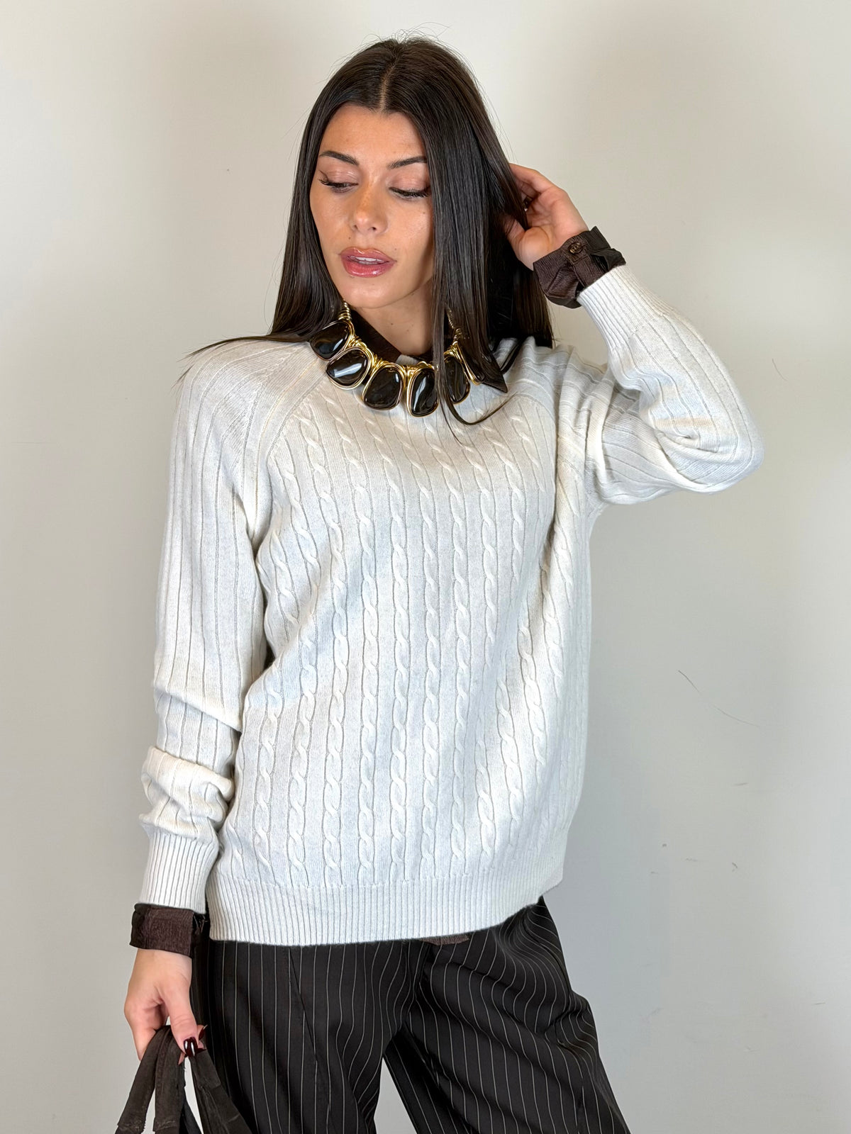 Maglia comfy panna