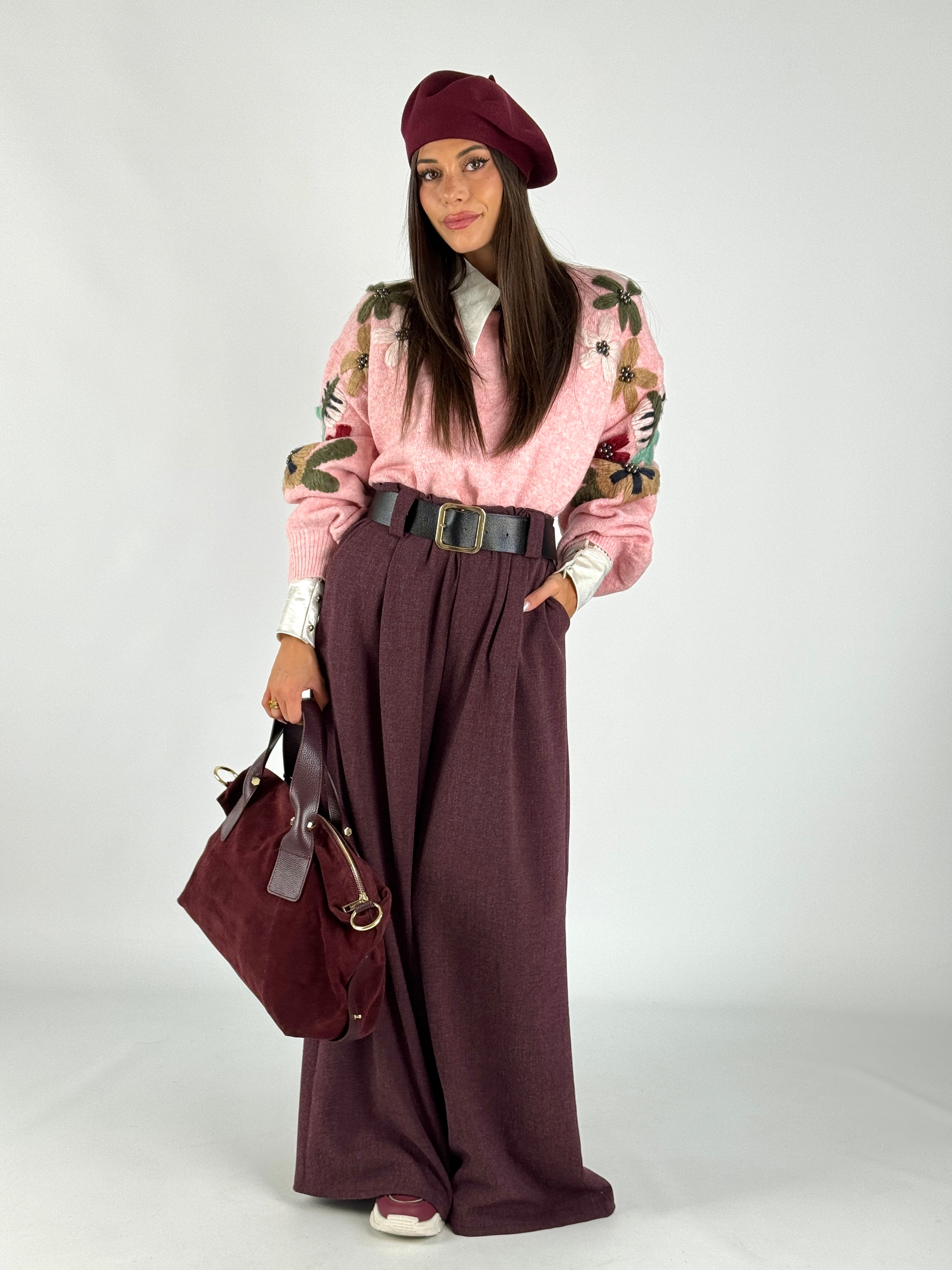 Pantalone Fatima bordeaux