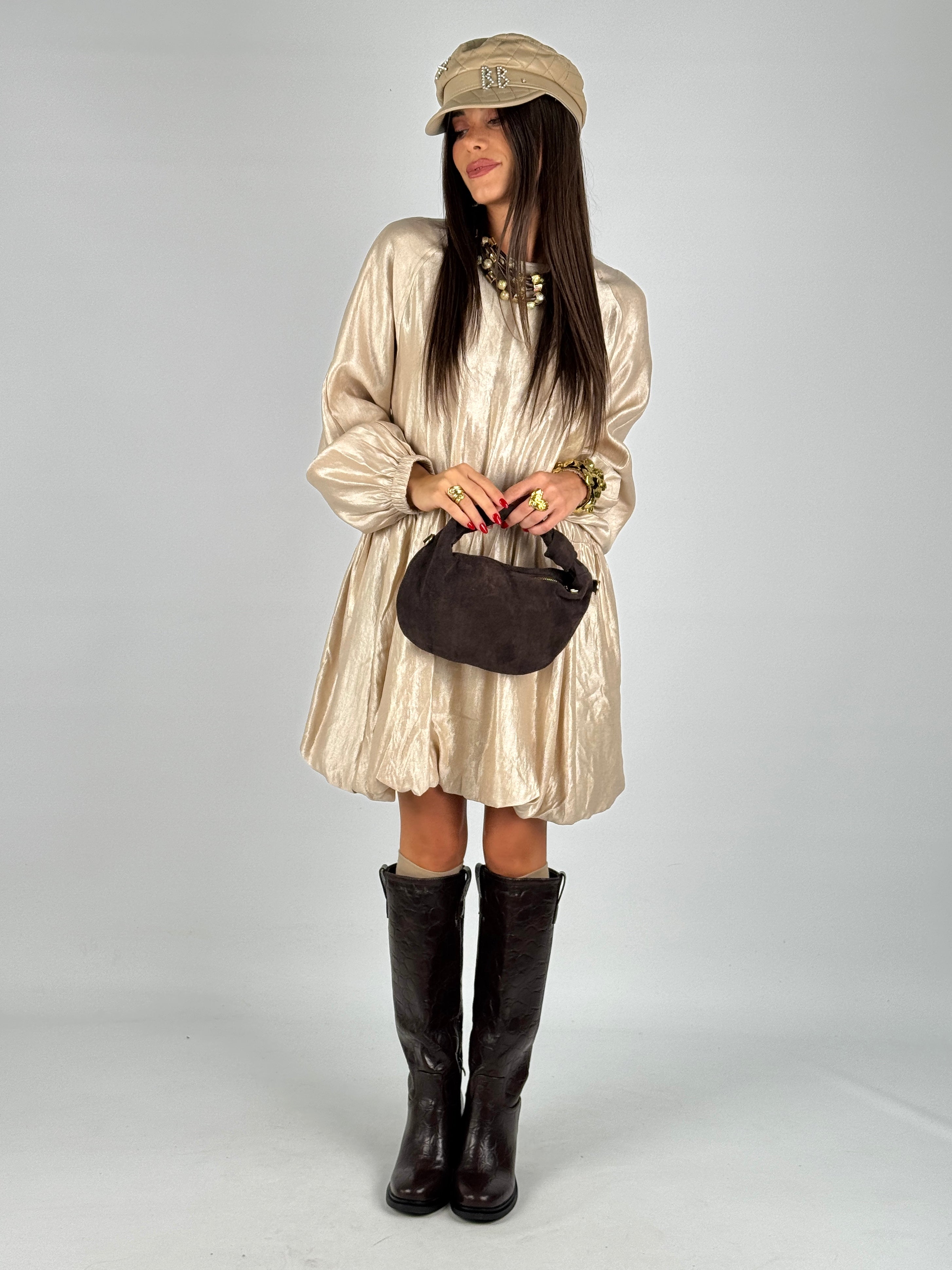 Abito a palloncino beige