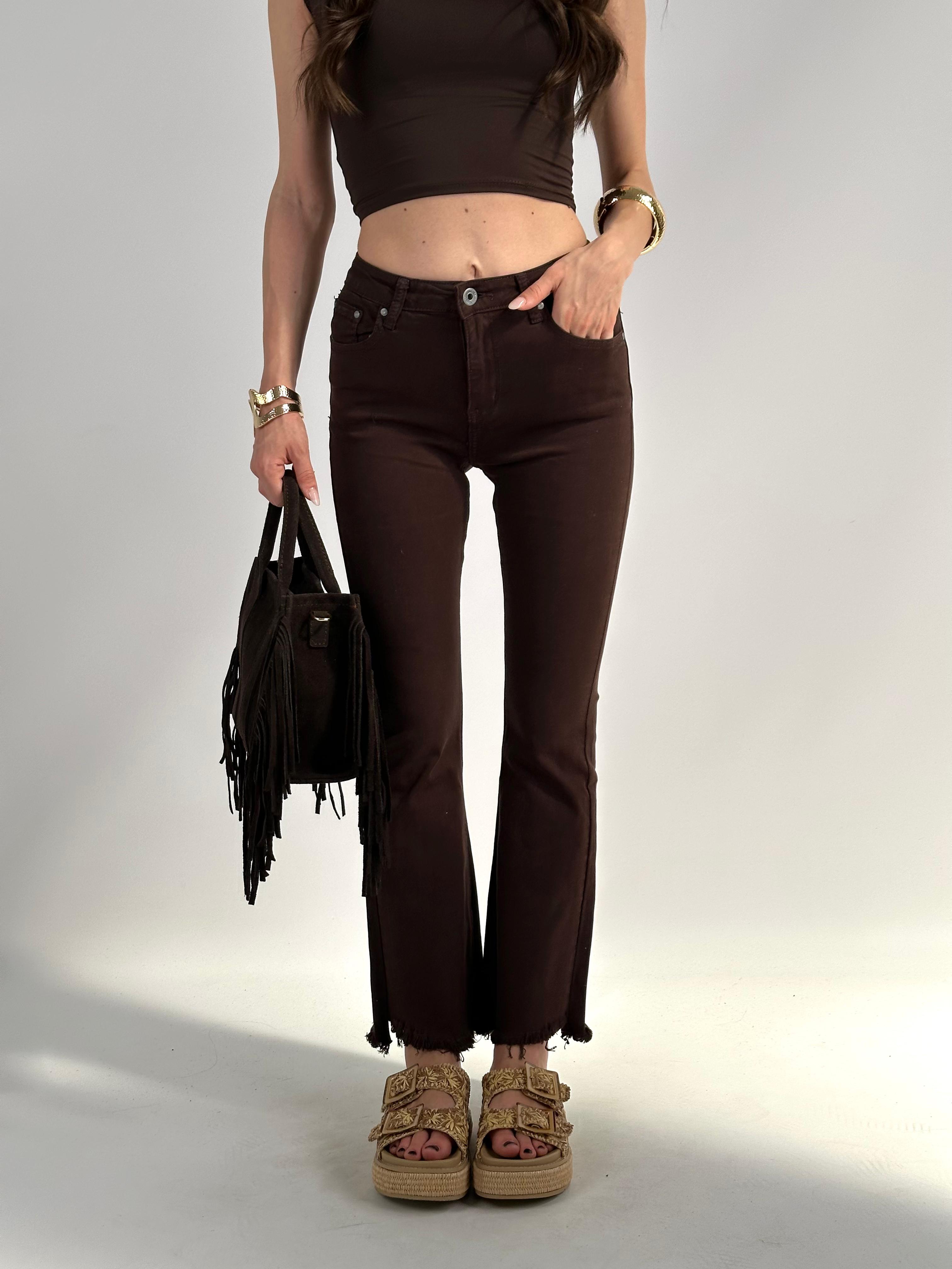 Jeans denim day sfrangiato moro