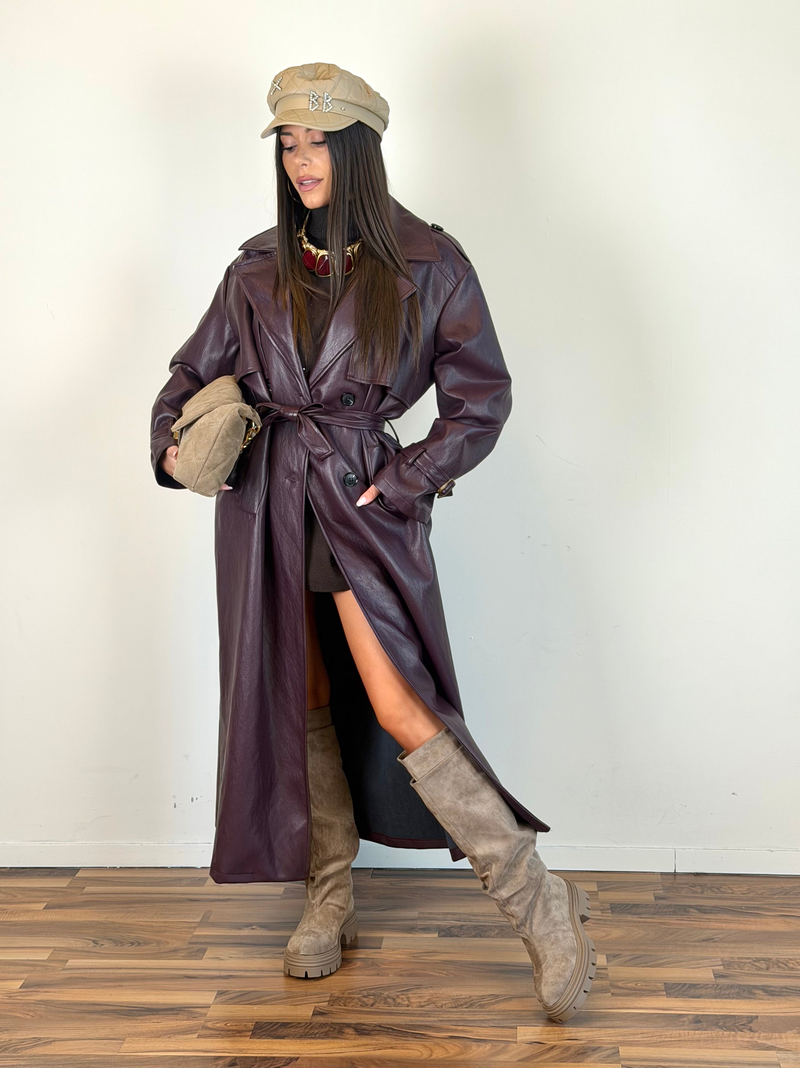 Trench ecopelle Selly bordeaux