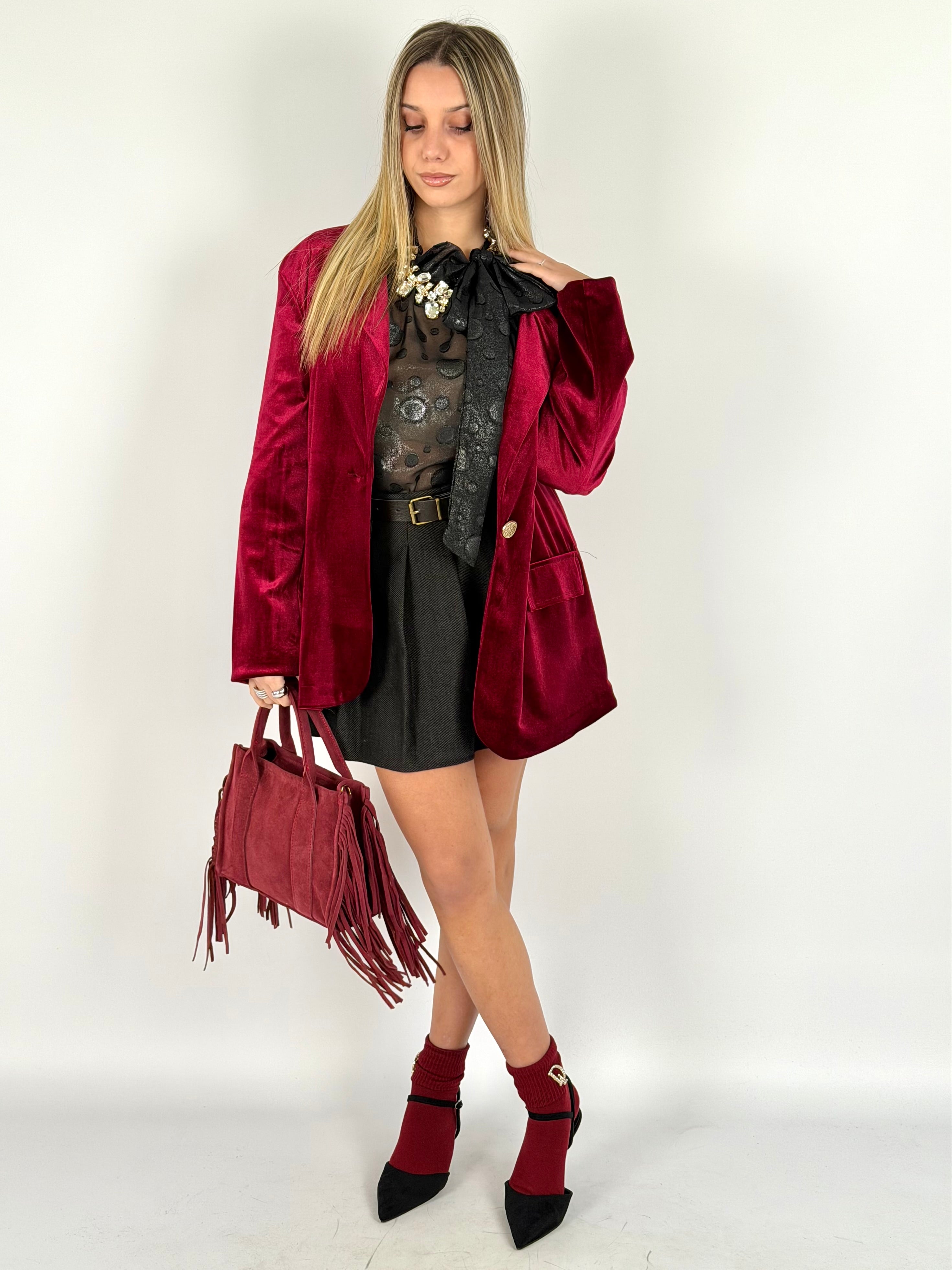 Giacca velluto rossa