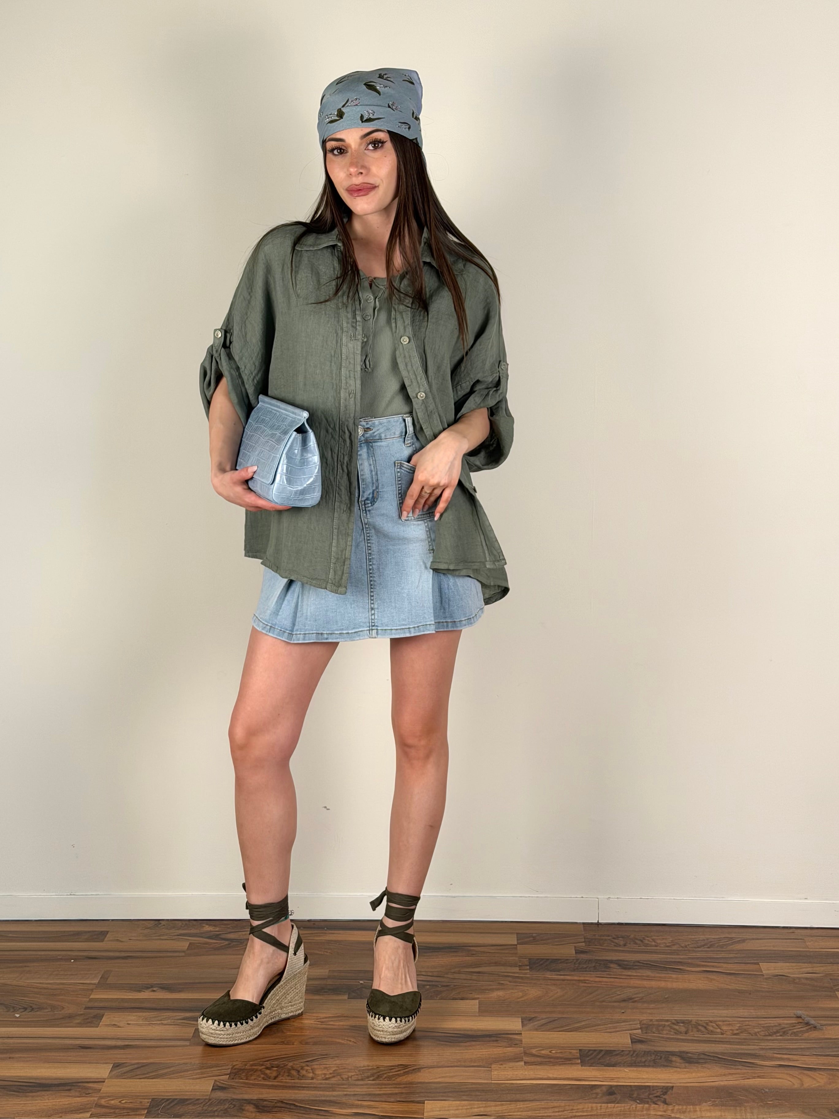 Camicia Sandy Puro Lino verde