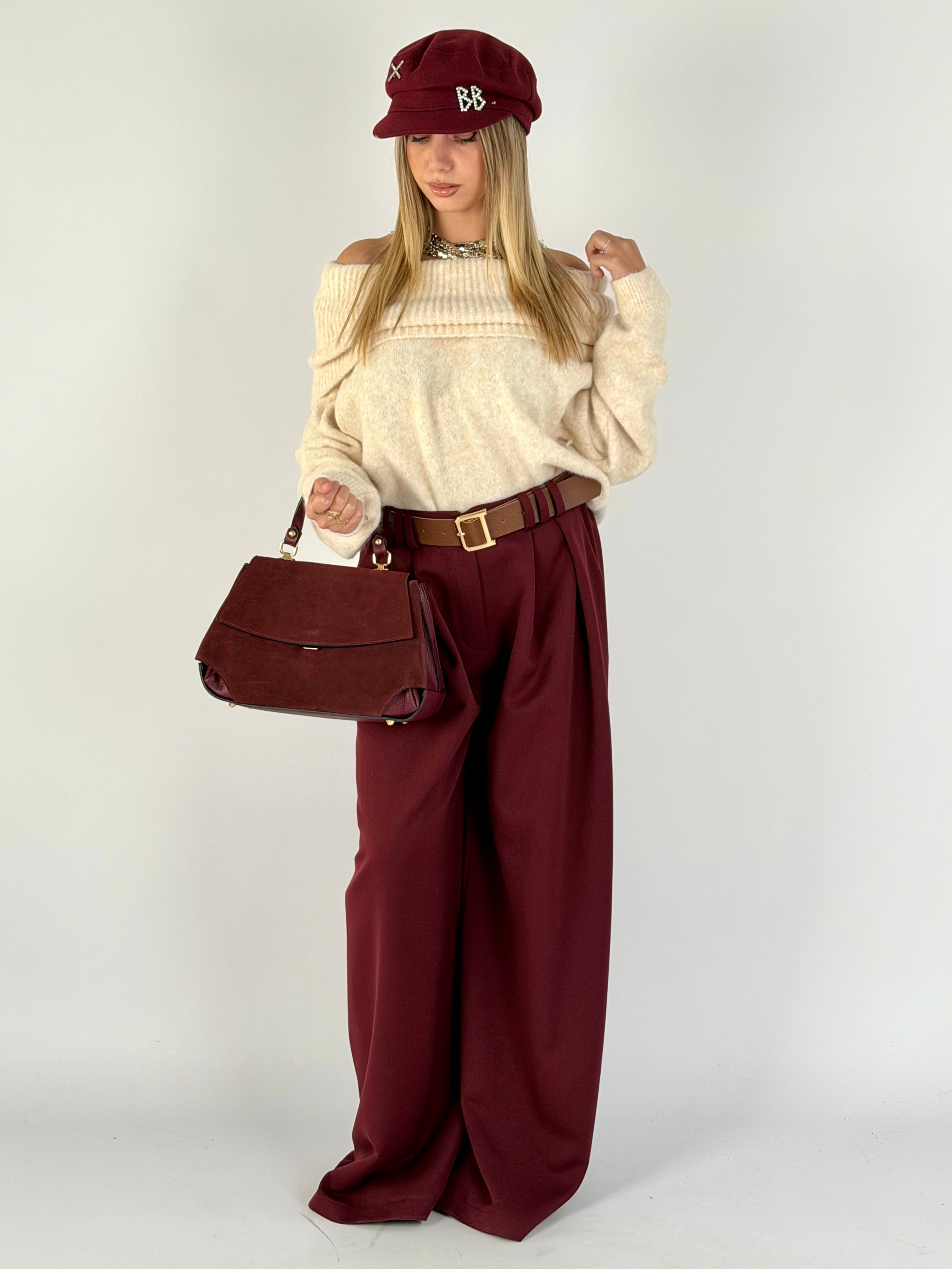 Pantalone Paloma bordeaux