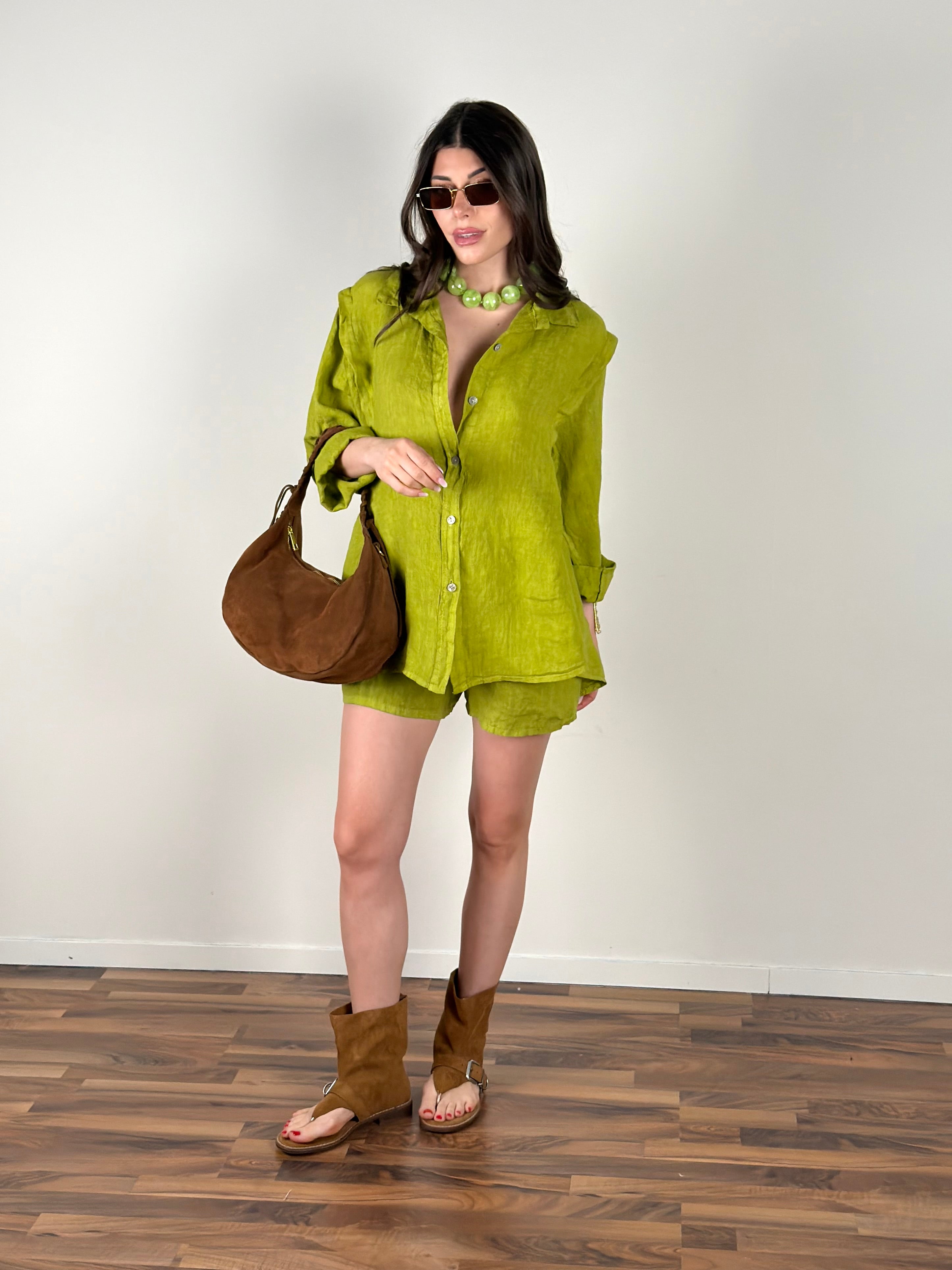 Camicia Lino Taylor verde