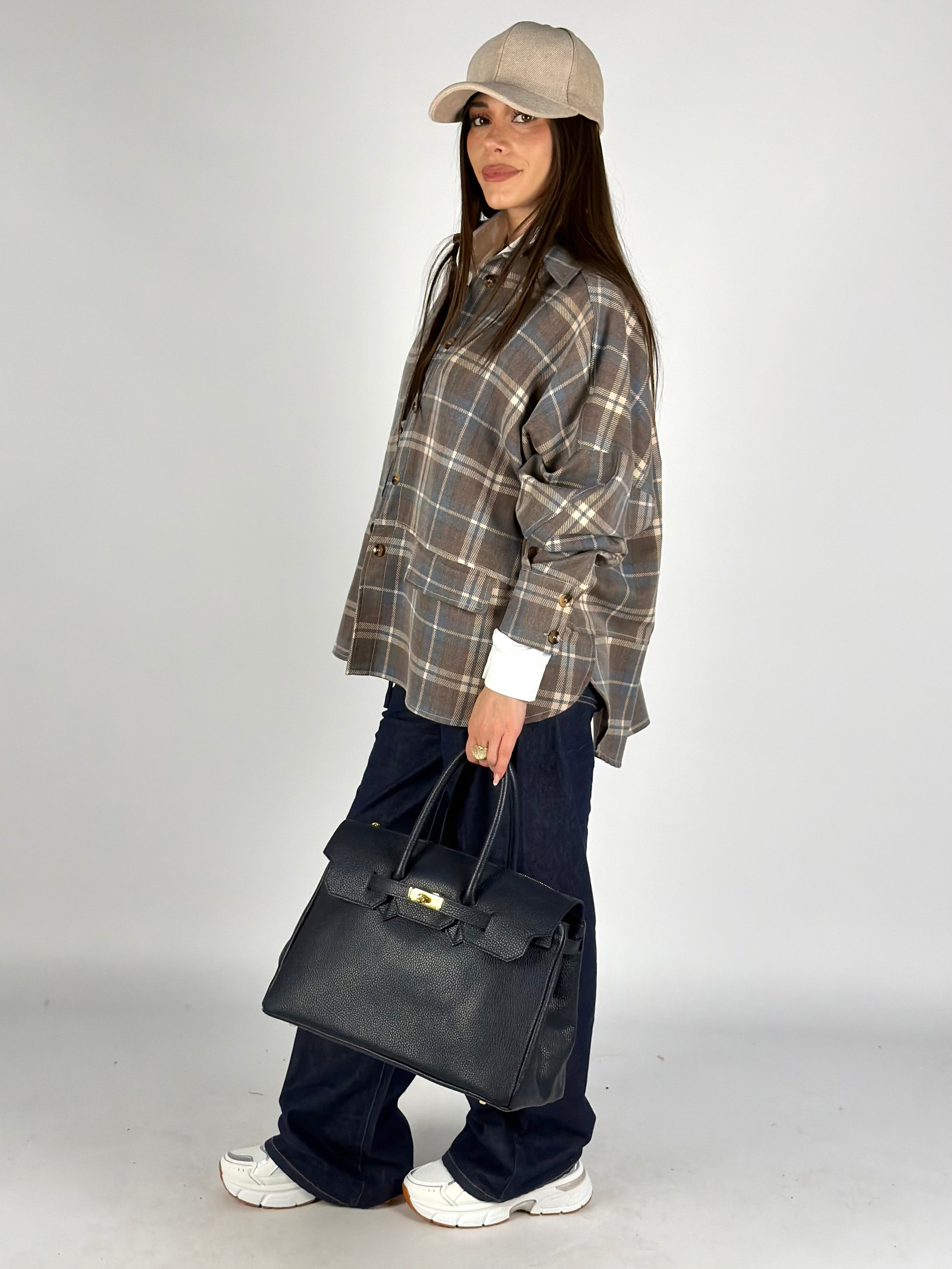 Camicia check parigina grigia