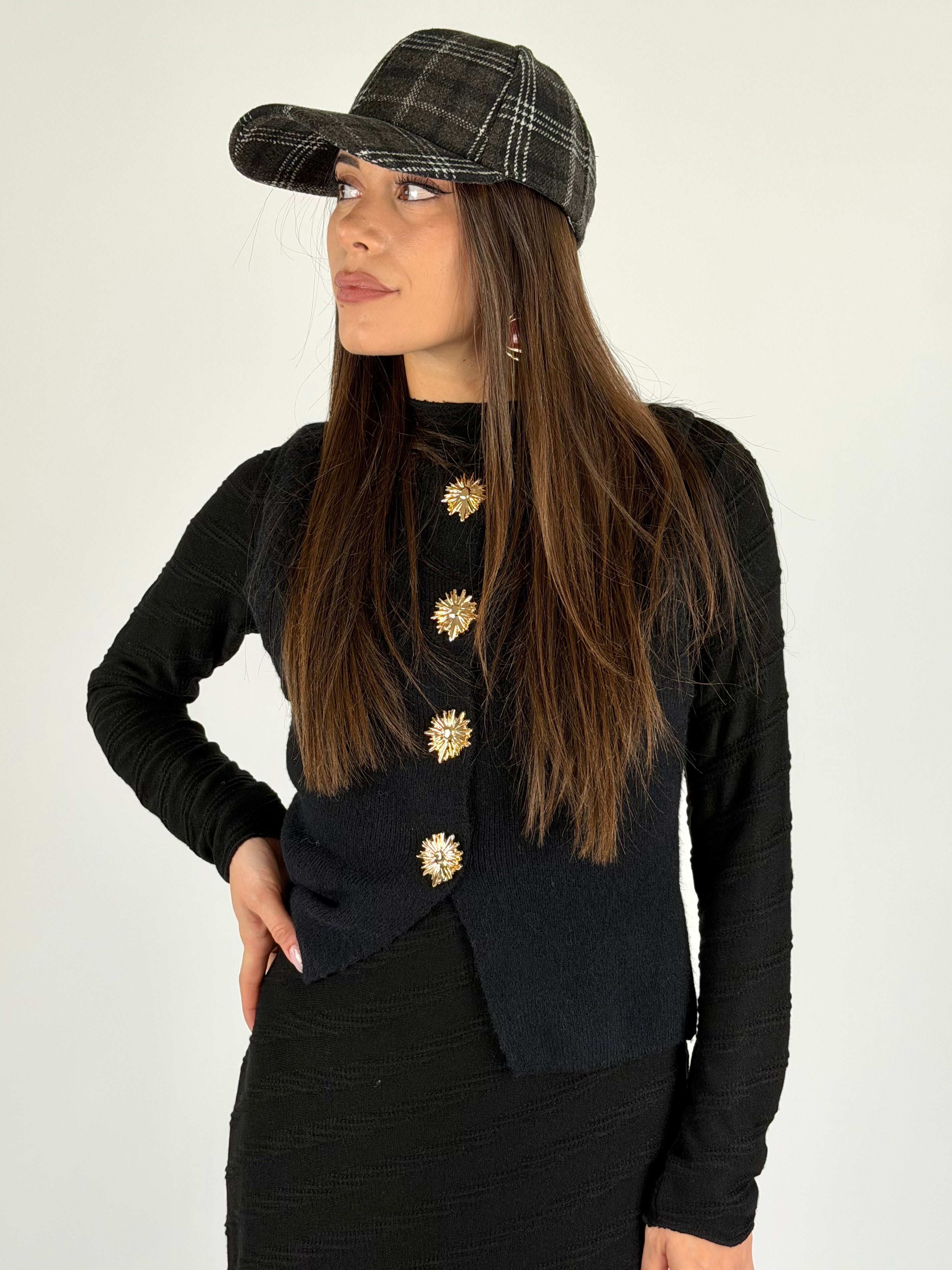 Gilet bottoni sweet nero