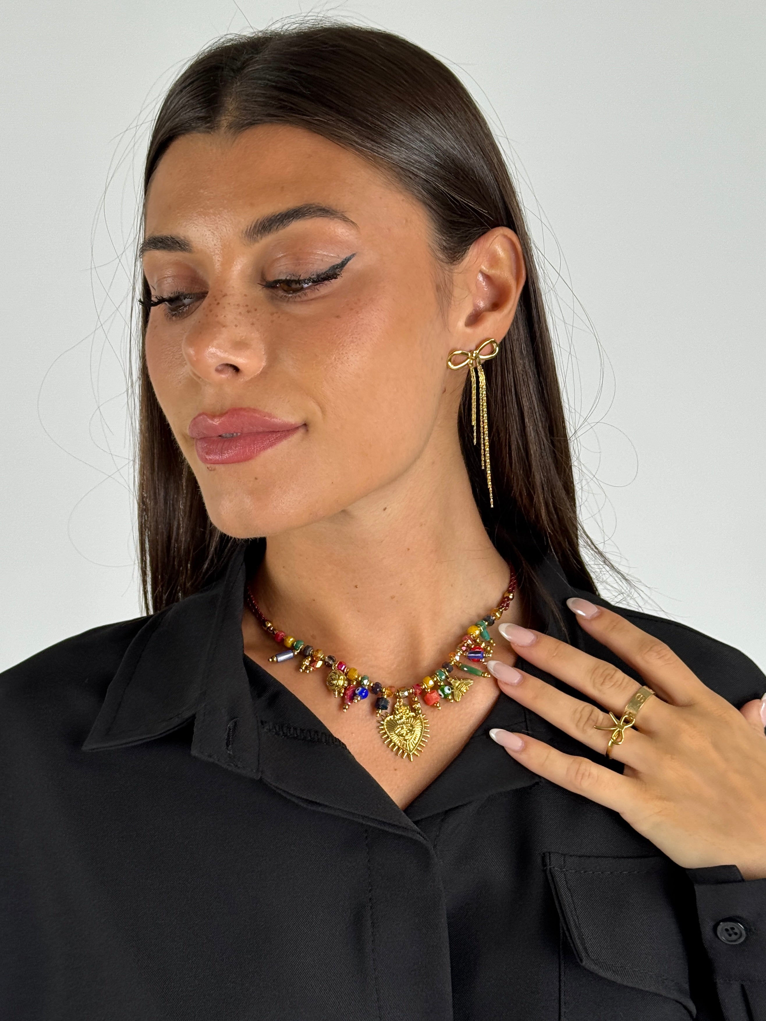 Collana cuore sacro multicolor