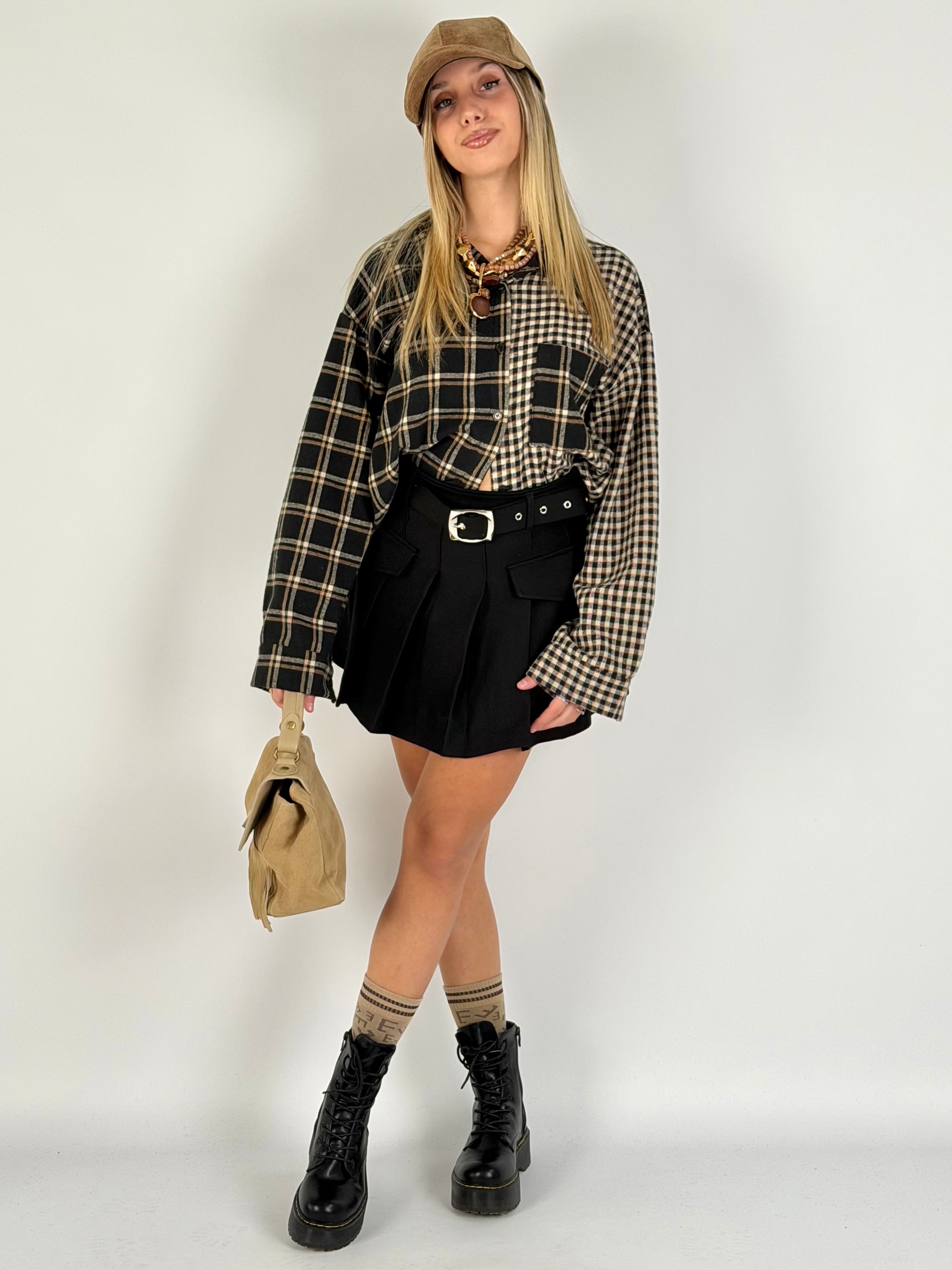 Camicia check Alessia nera