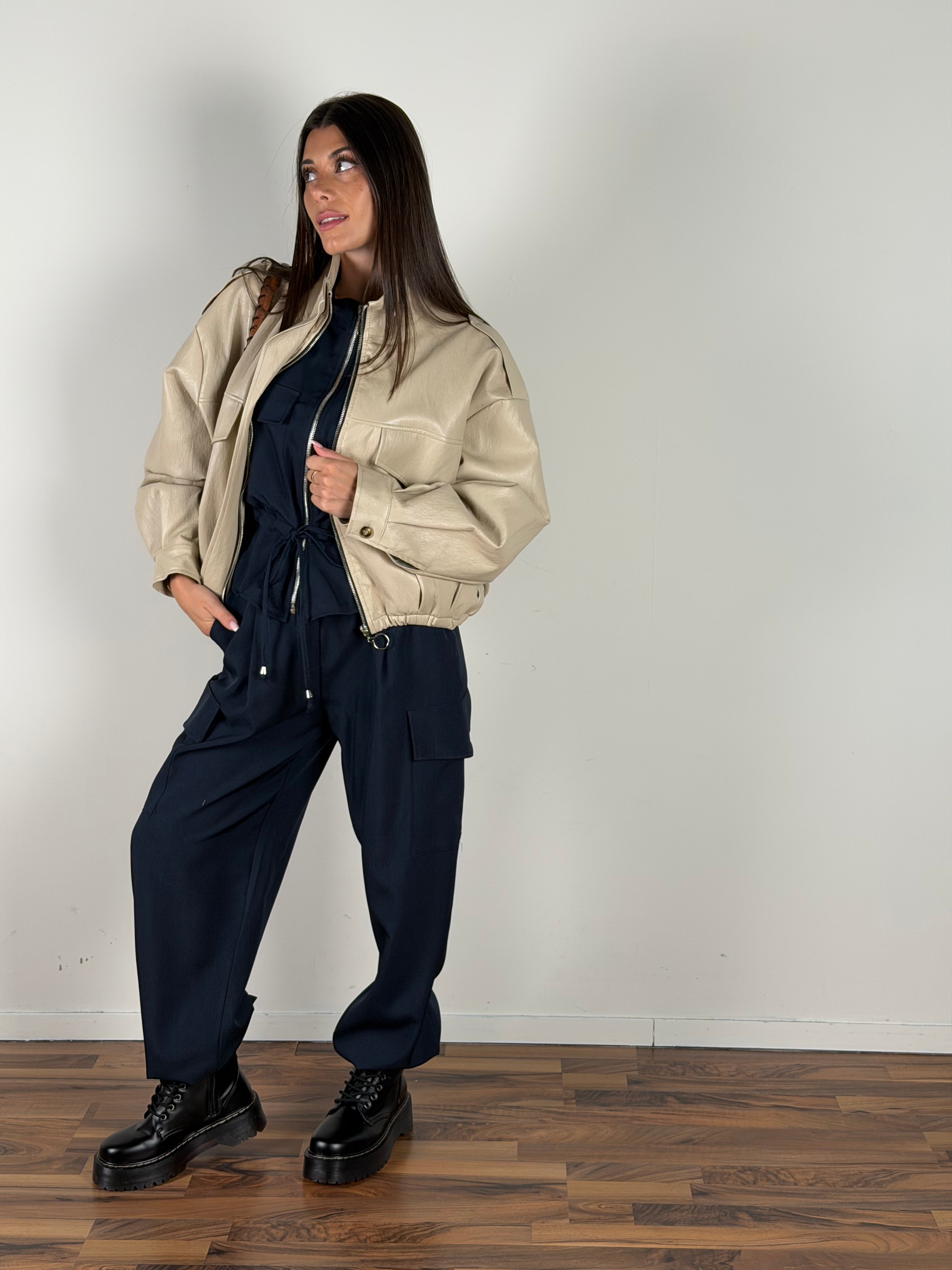 Bomber ecopelle Luna beige