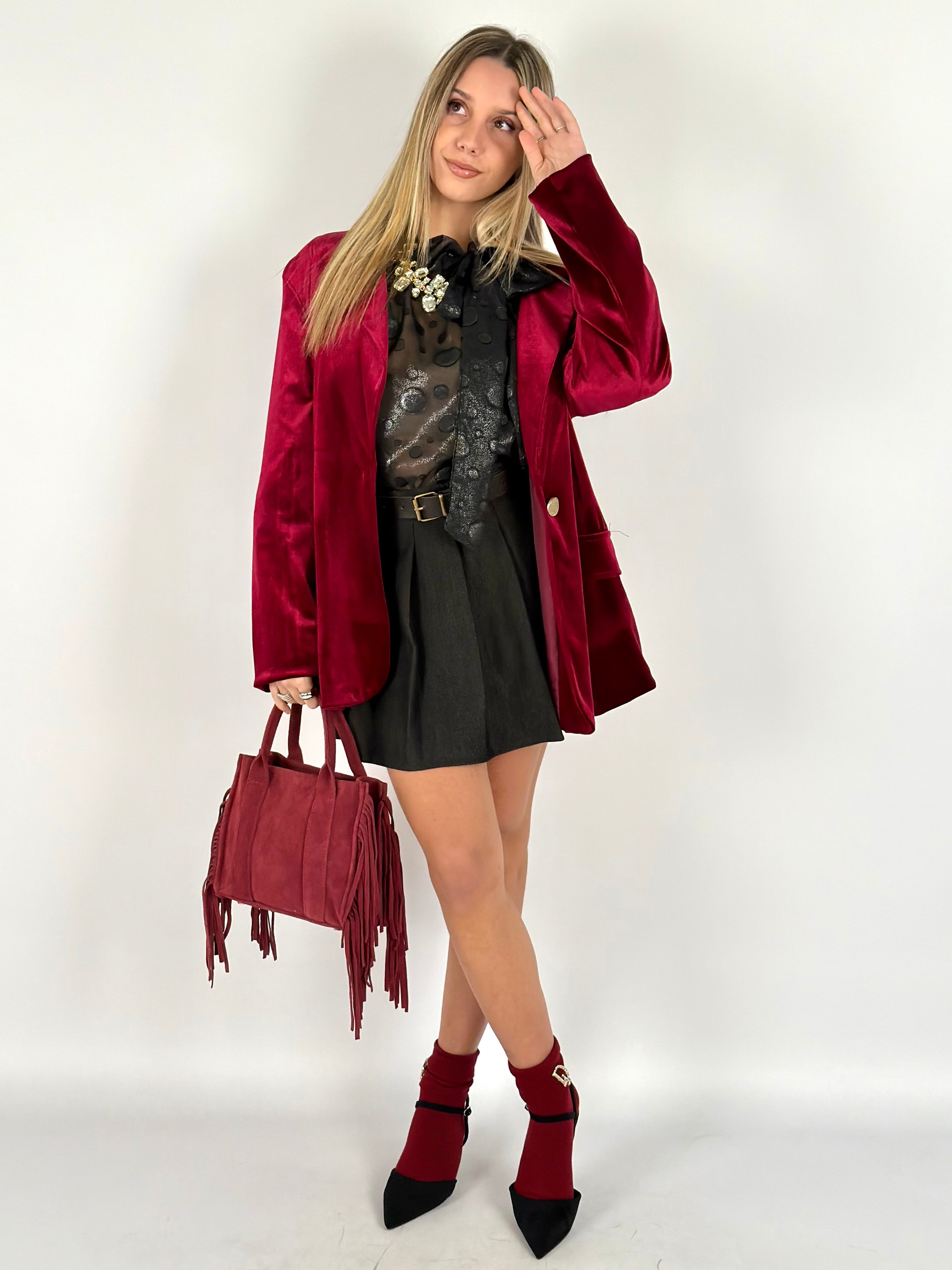 Giacca velluto rossa