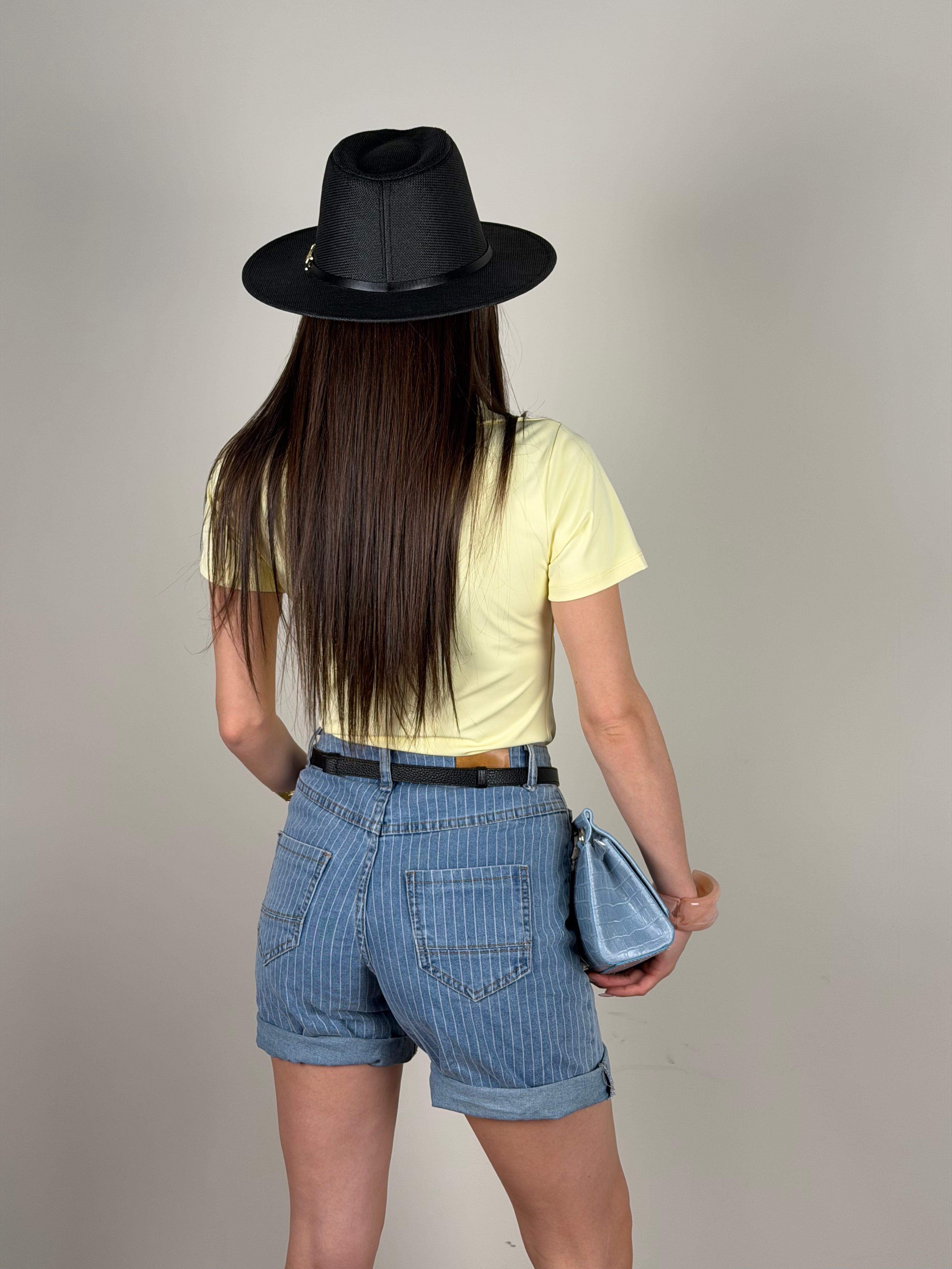 Bermuda jeans righe