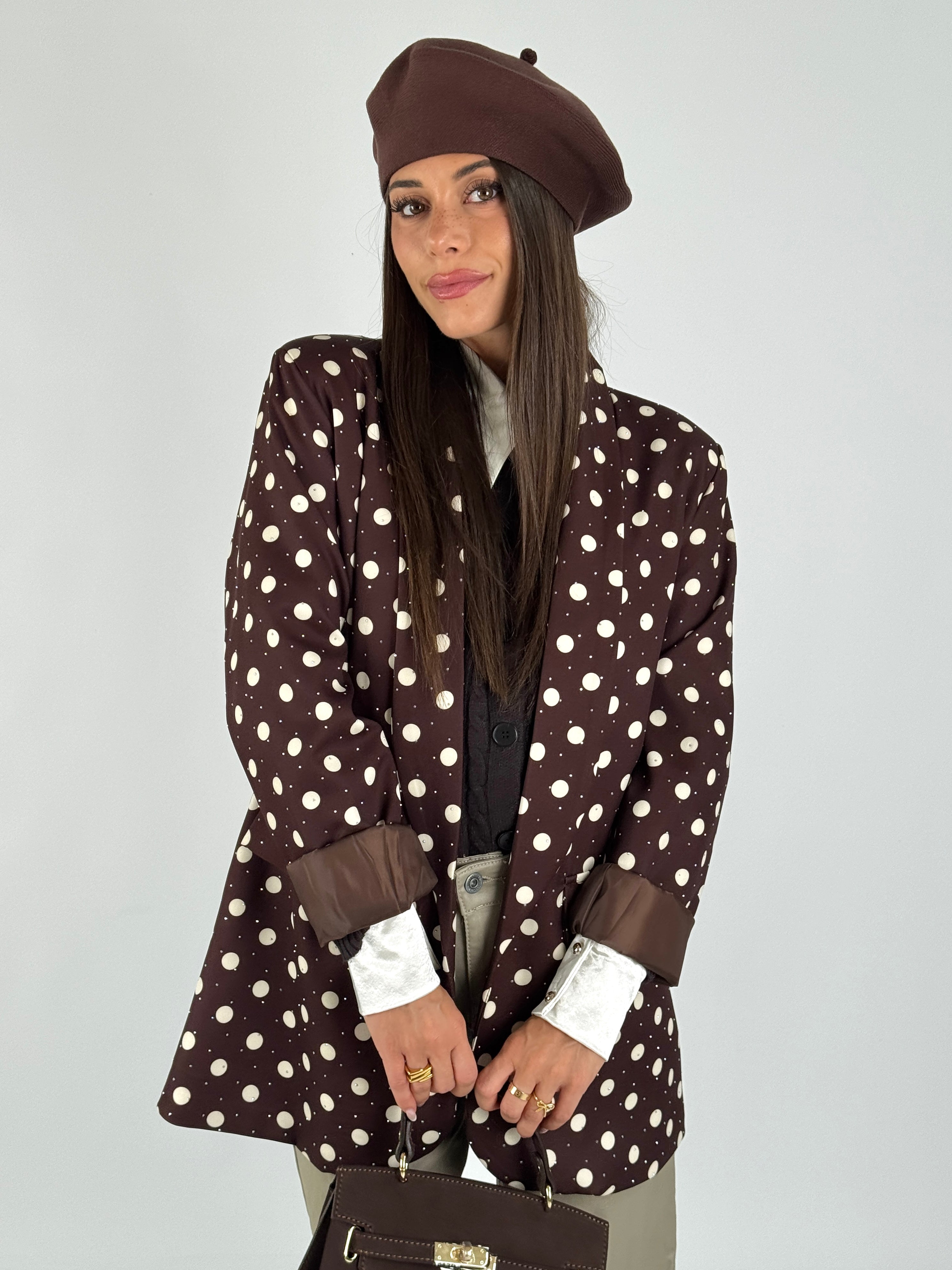 Giacca pois zirconi moro