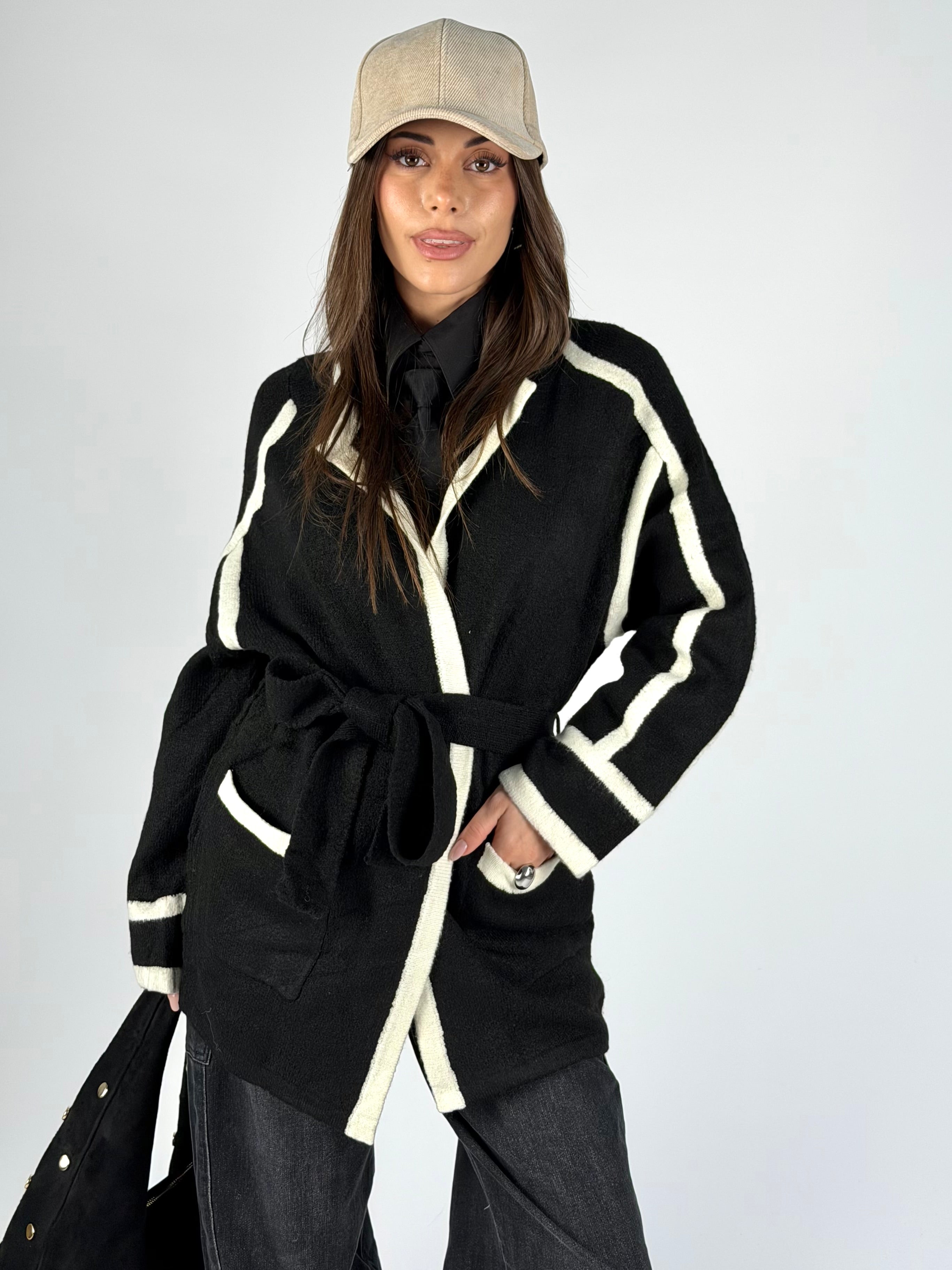 Cardigan fiocco nero