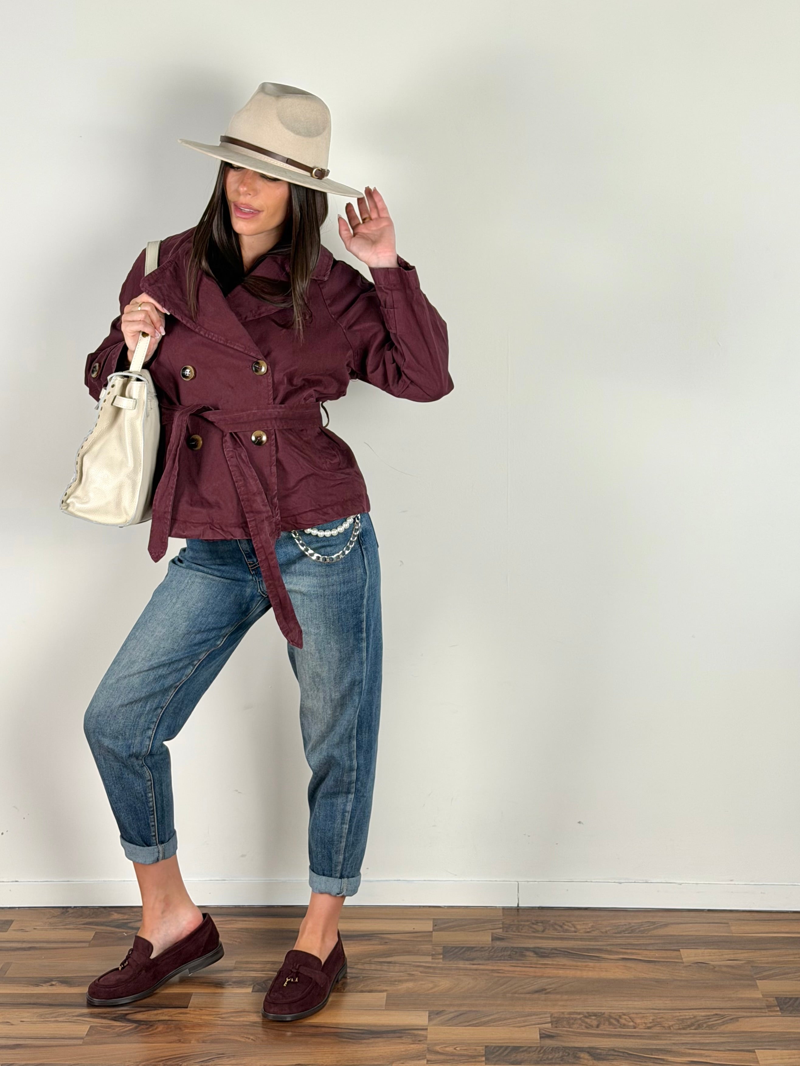 Trench Marlon bordeaux